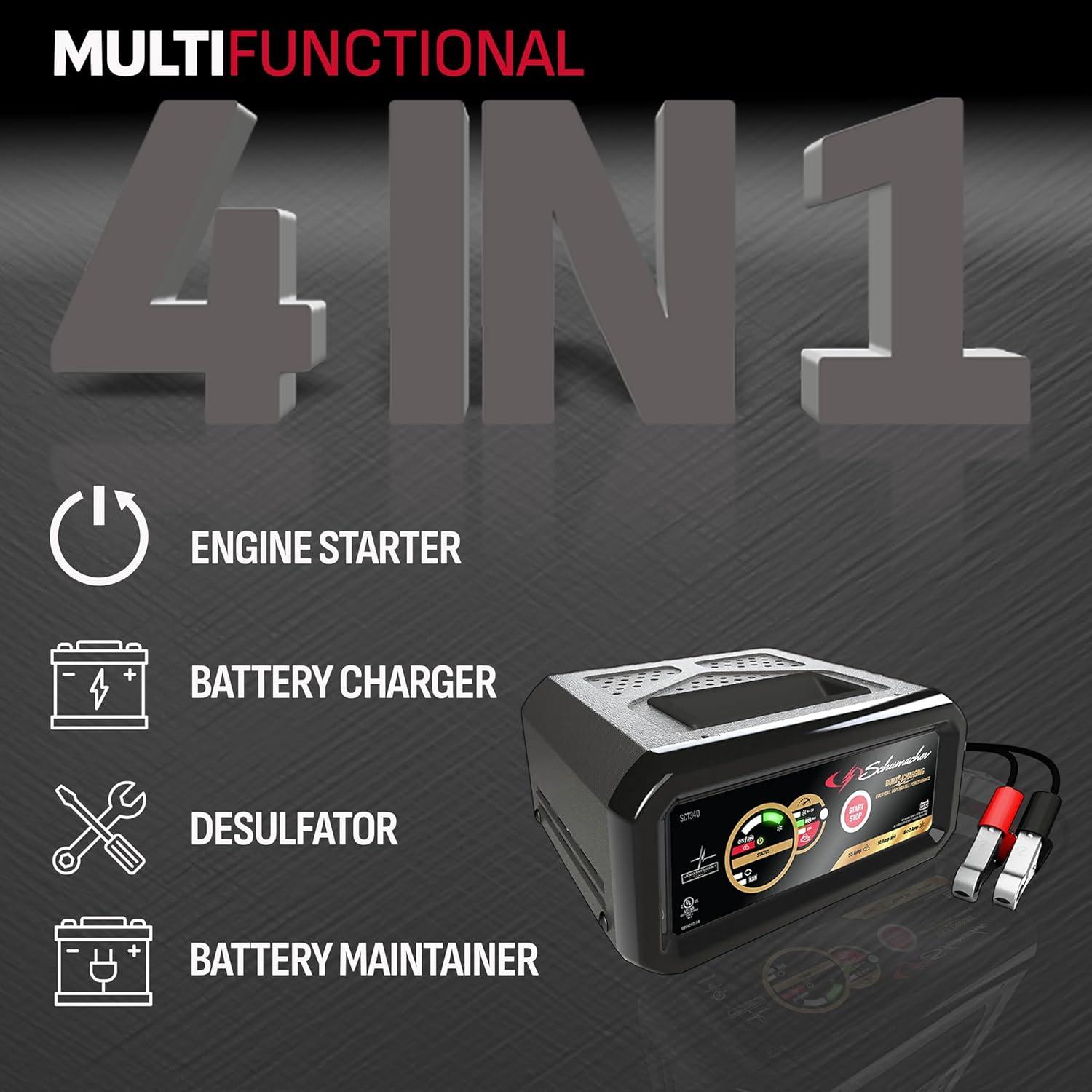 Cargador y Arrancador Schumacher SC1340 4 en 1 55A 12V