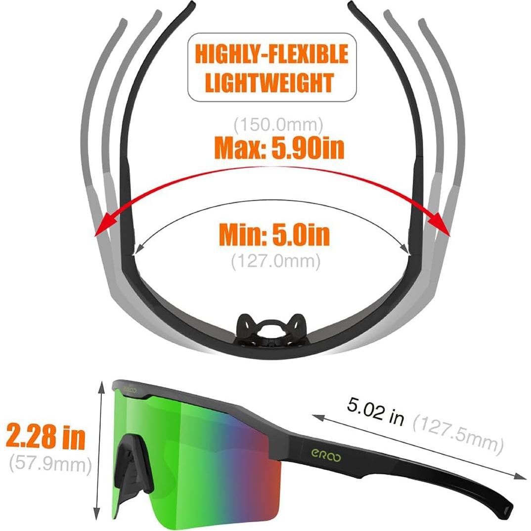 Gafas de Sol Deportivas ER00 F24f Negras para Mujeres