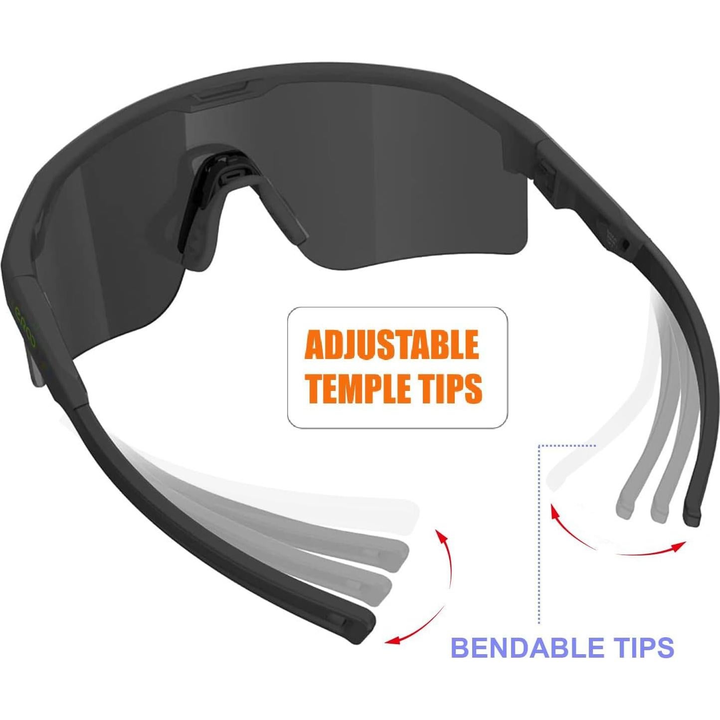 Gafas de Sol Deportivas ER00 F24f Negras para Mujeres