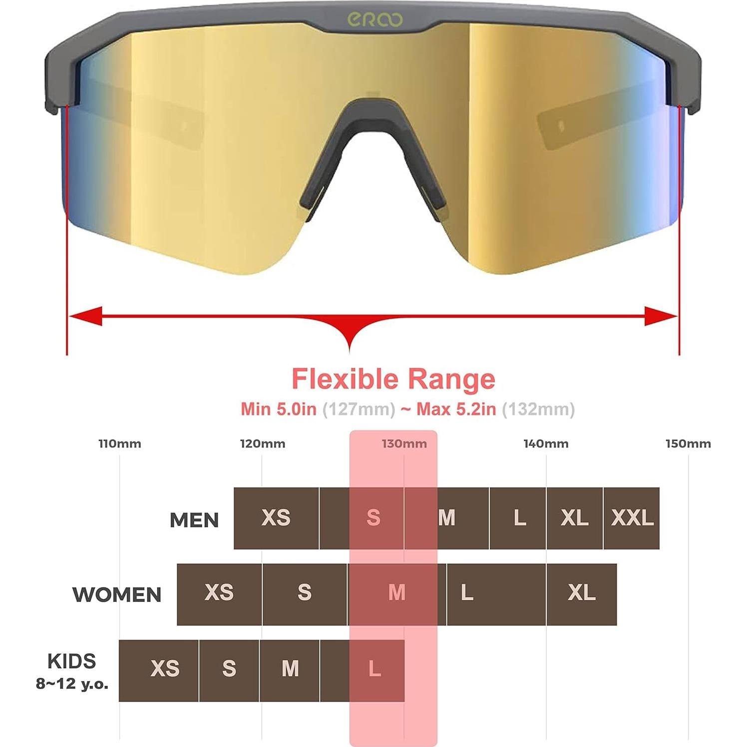 Gafas de Sol Deportivas ER00 F24f Gris Mate para Mujeres