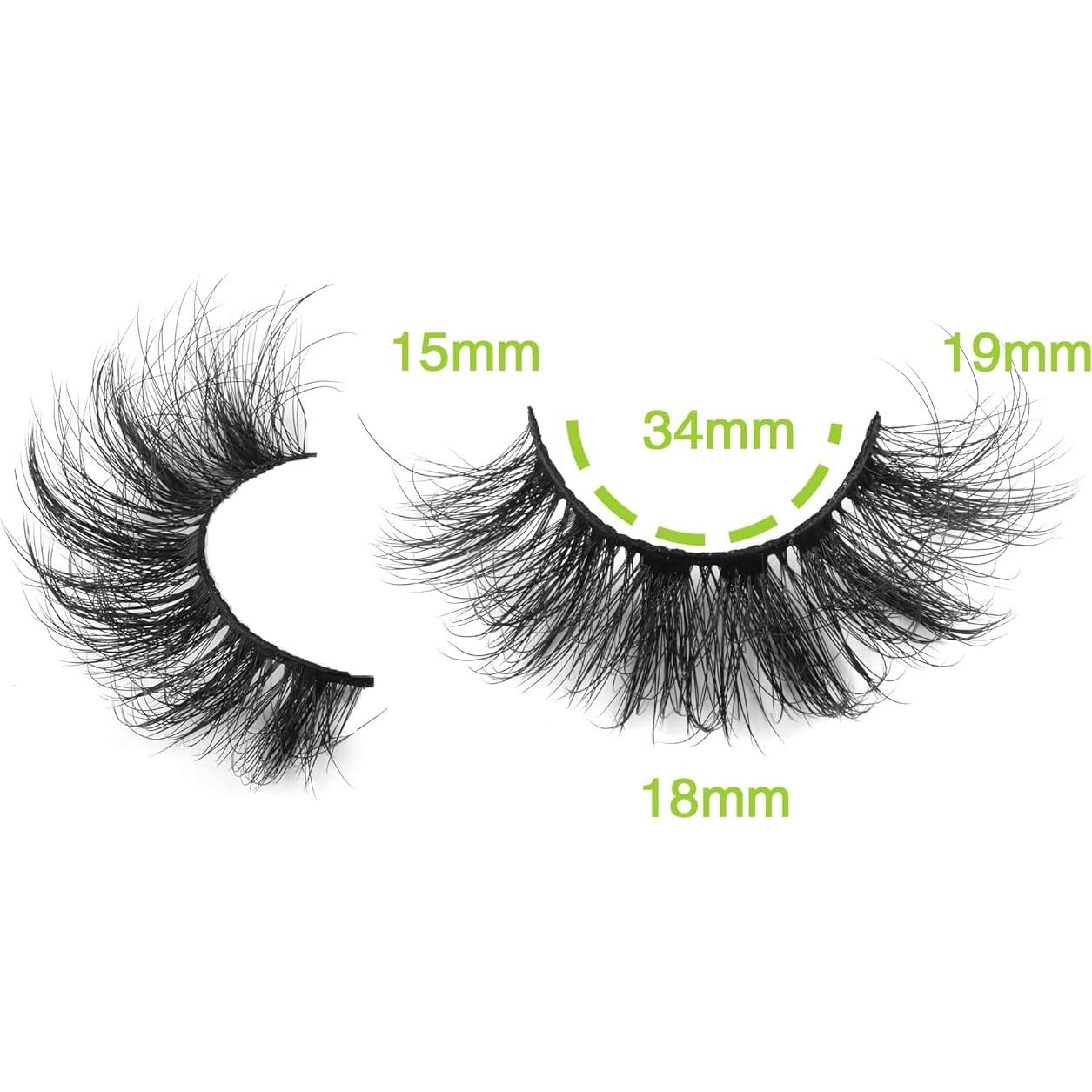 Pestañas Postizas 3D FANXITON 19mm Rizadas Naturales 10 Pares