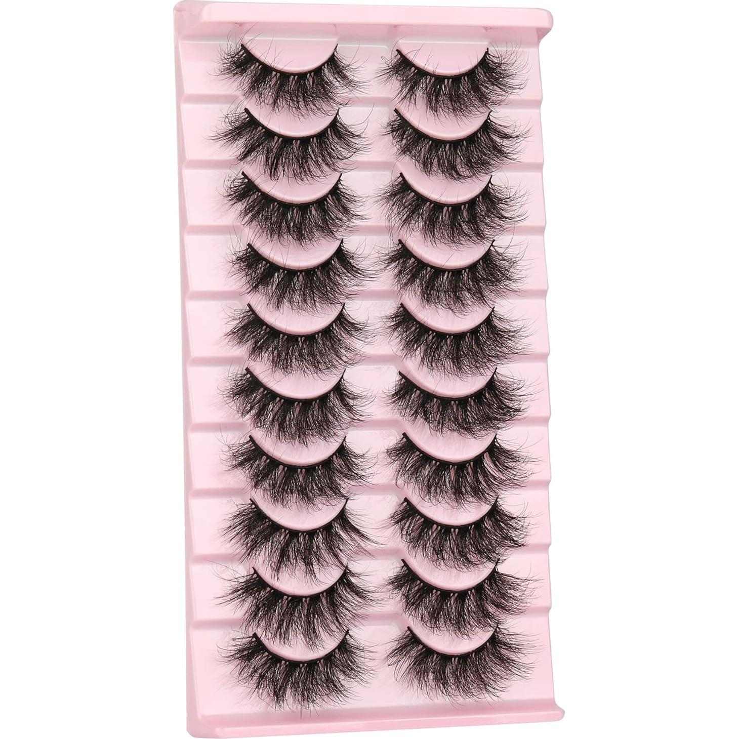 Pestañas Postizas 3D FANXITON 19mm Rizadas Naturales 10 Pares