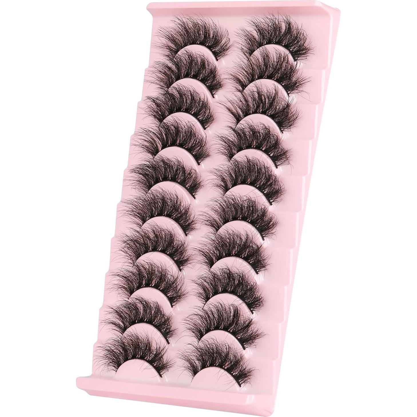 Pestañas Postizas 3D FANXITON 19mm Rizadas Naturales 10 Pares