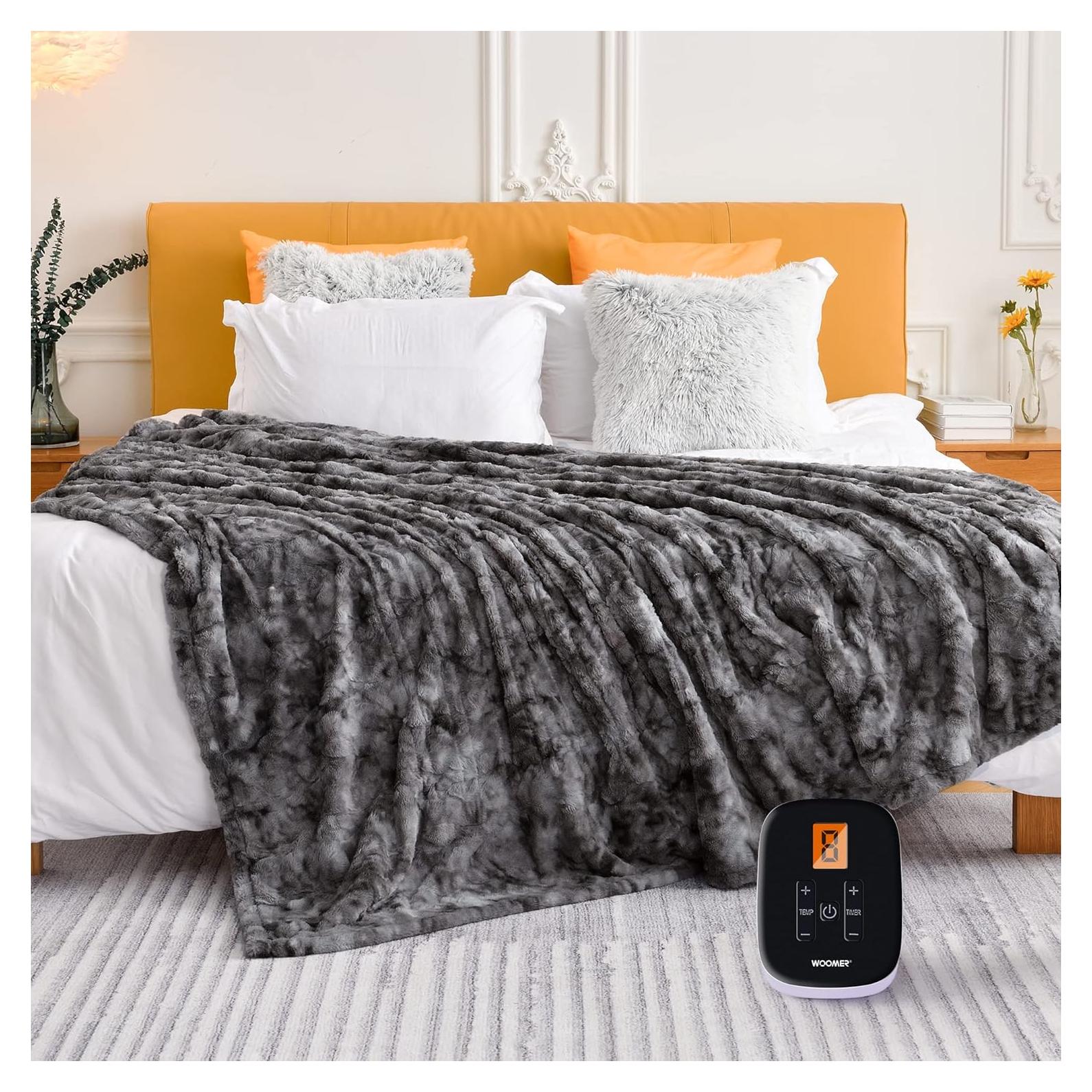 Manta Calentada WOOMER Eléctrica Completa 195x213 cm Gris