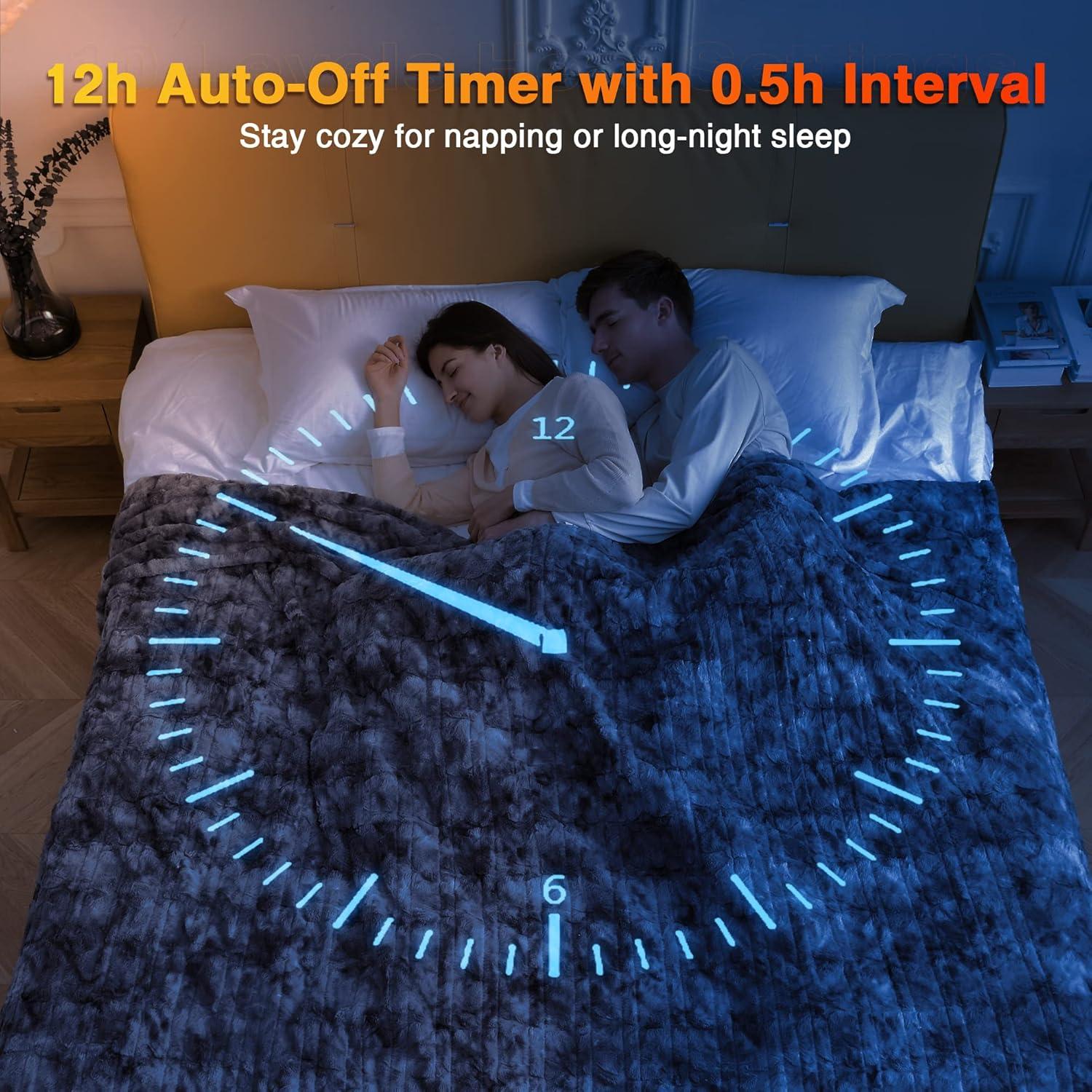 Manta Calentada WOOMER Eléctrica Completa 195x213 cm Gris