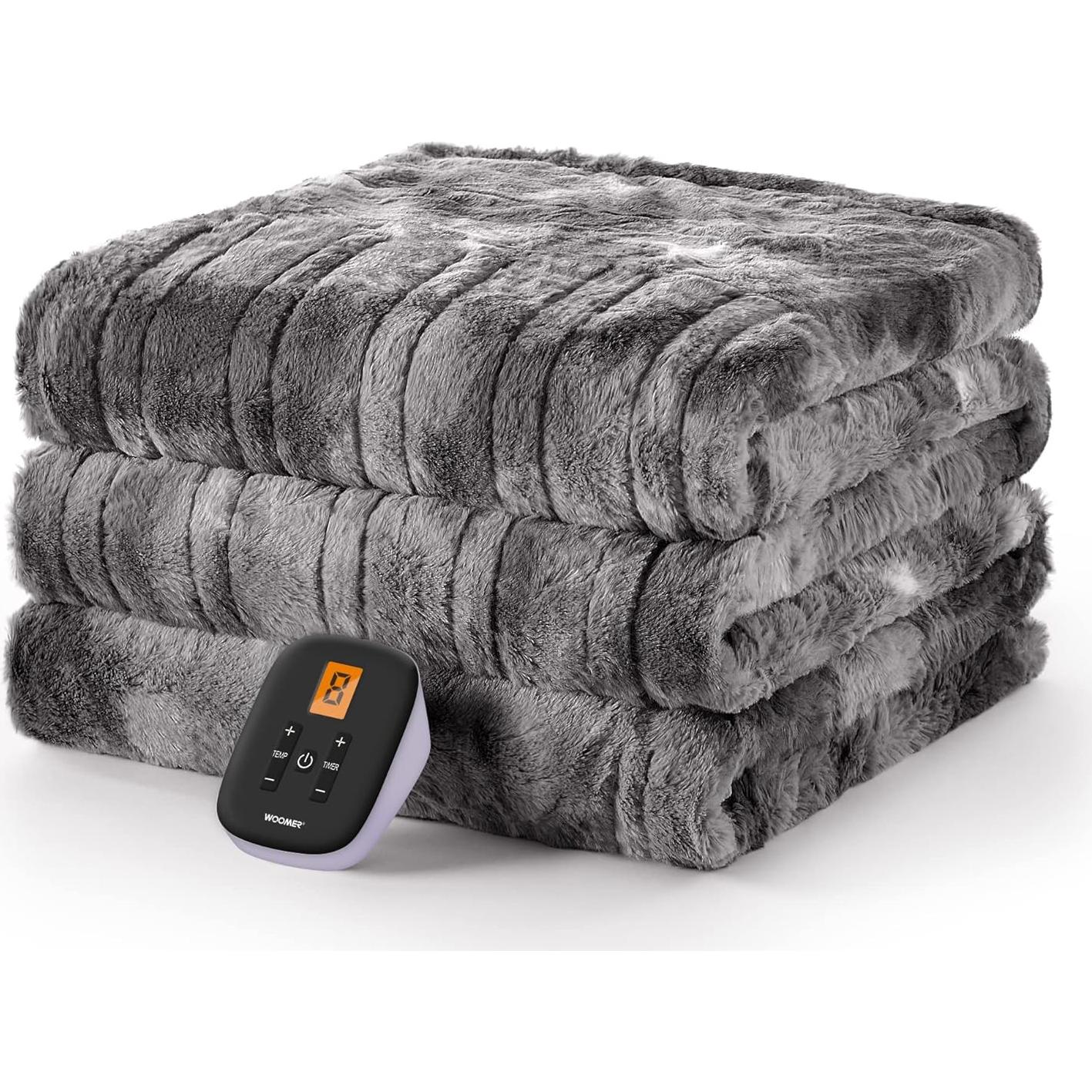 Manta Calentada WOOMER Eléctrica Completa 195x213 cm Gris