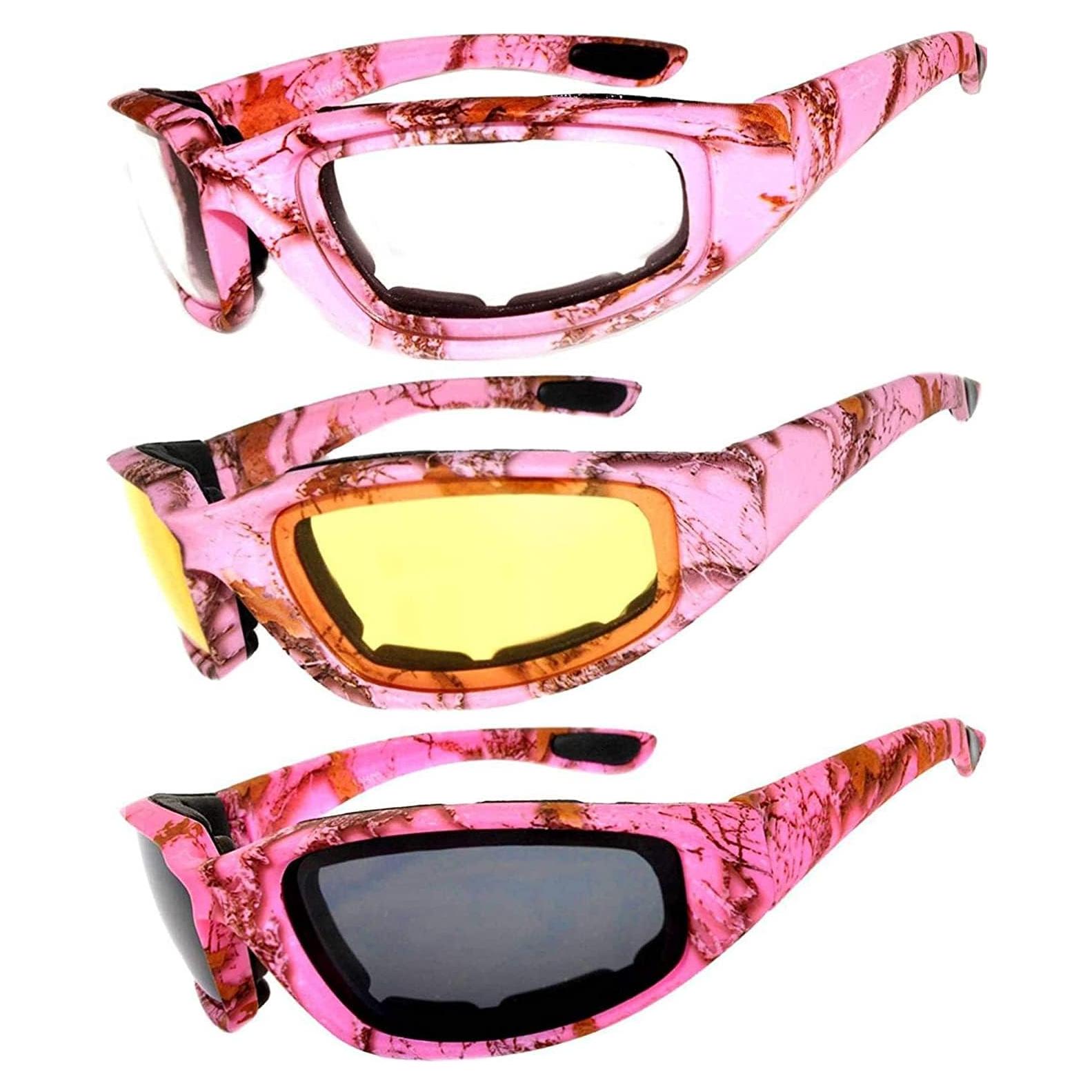 Paquete de 3 Gafas de Motocicleta Acolchadas UV400