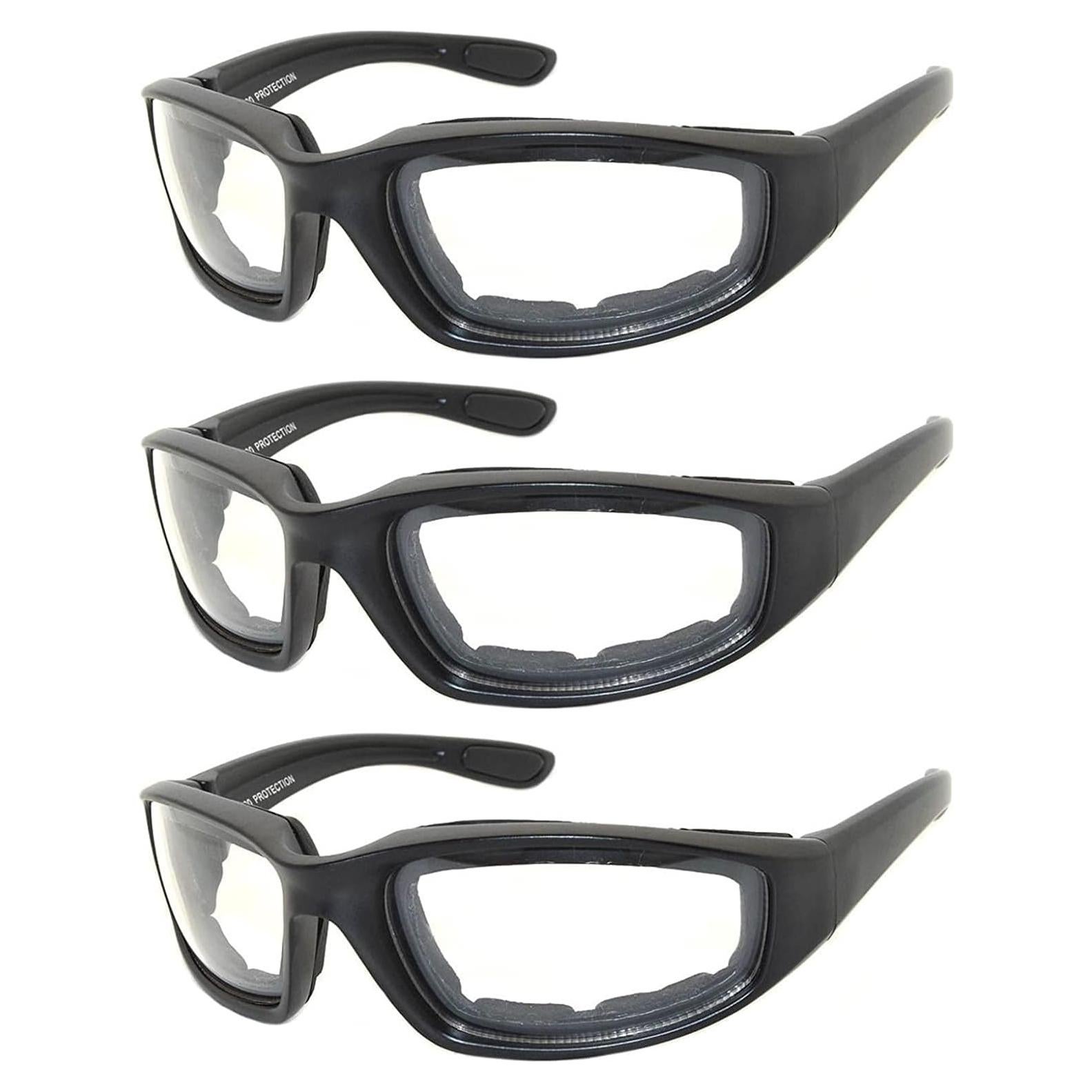 Paquete de 3 Gafas de Motocicleta Acolchadas UV400