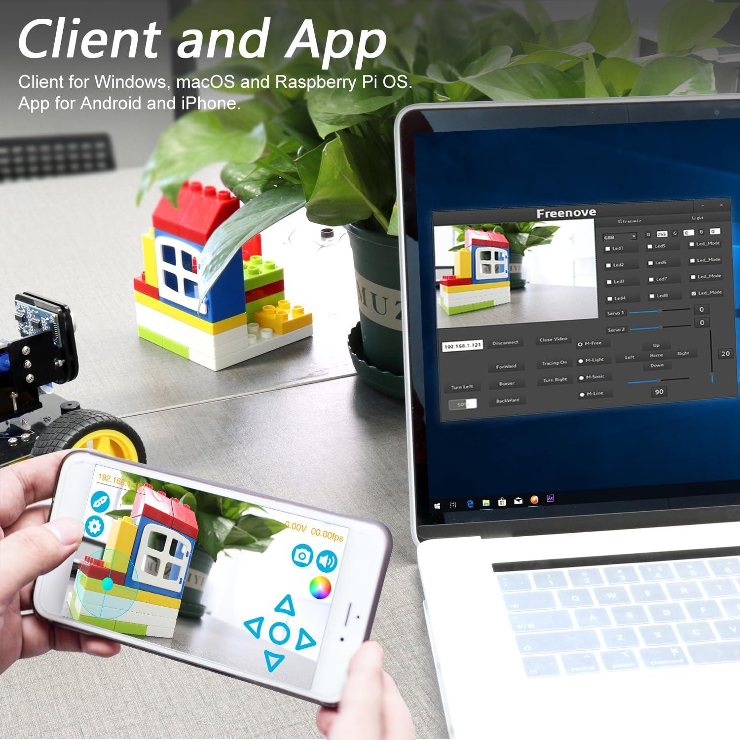 Freenove Kit Coche Inteligente 4WD para Raspberry Pi 21x15x12.5cm