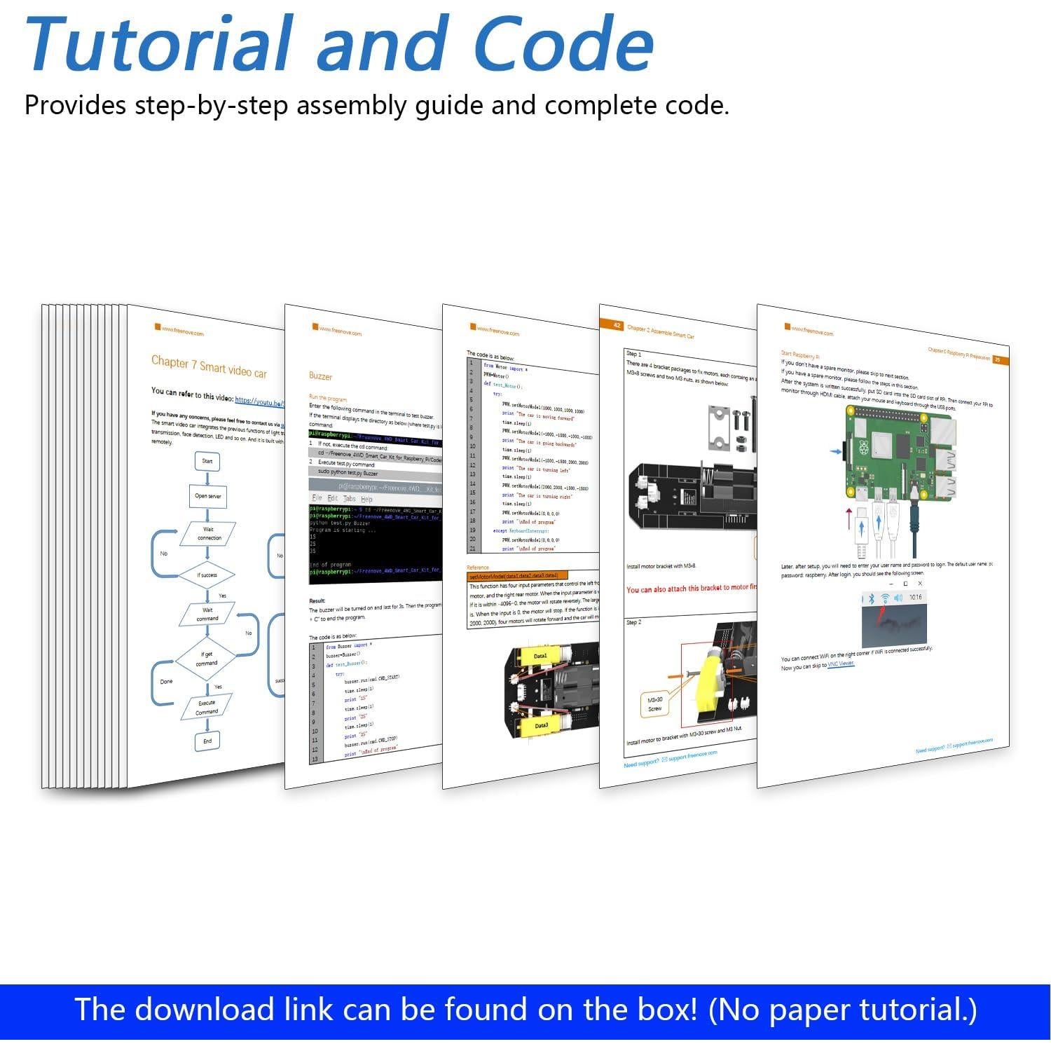 Freenove Kit Coche Inteligente 4WD para Raspberry Pi 21x15x12.5cm