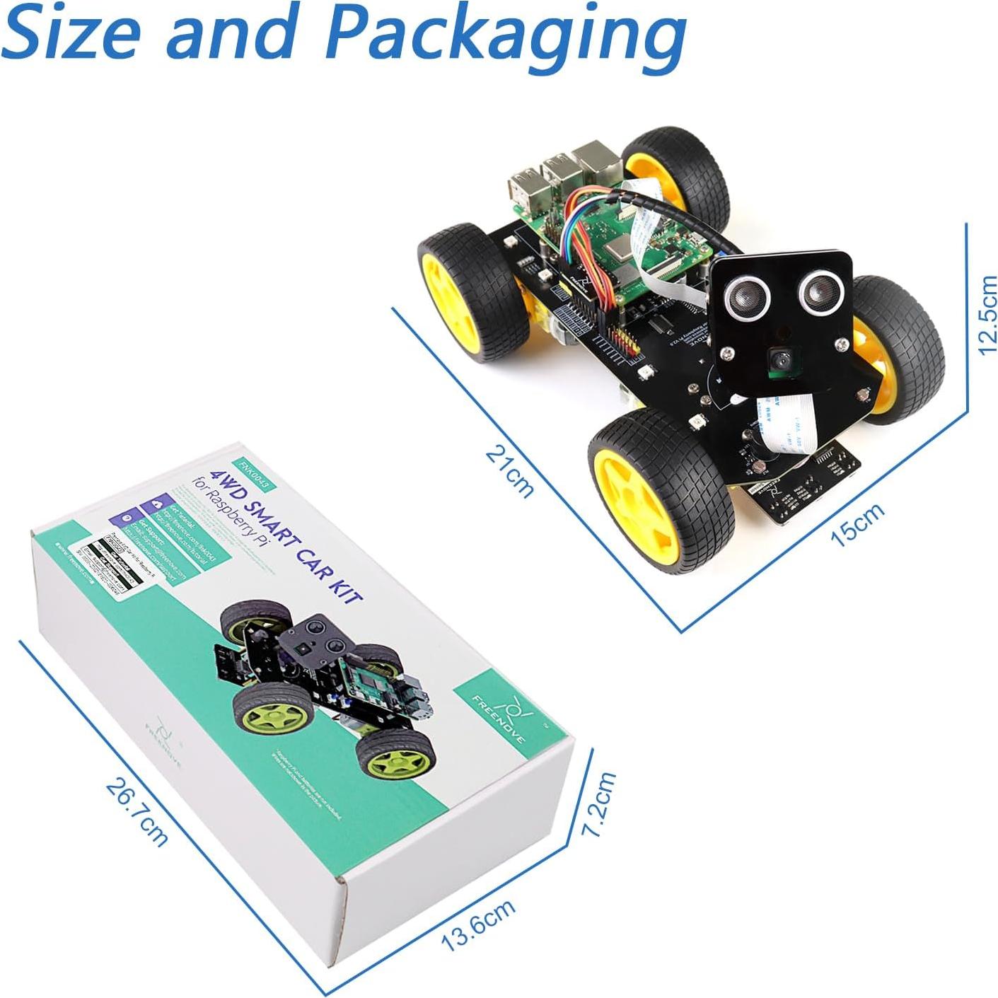 Freenove Kit Coche Inteligente 4WD para Raspberry Pi 21x15x12.5cm