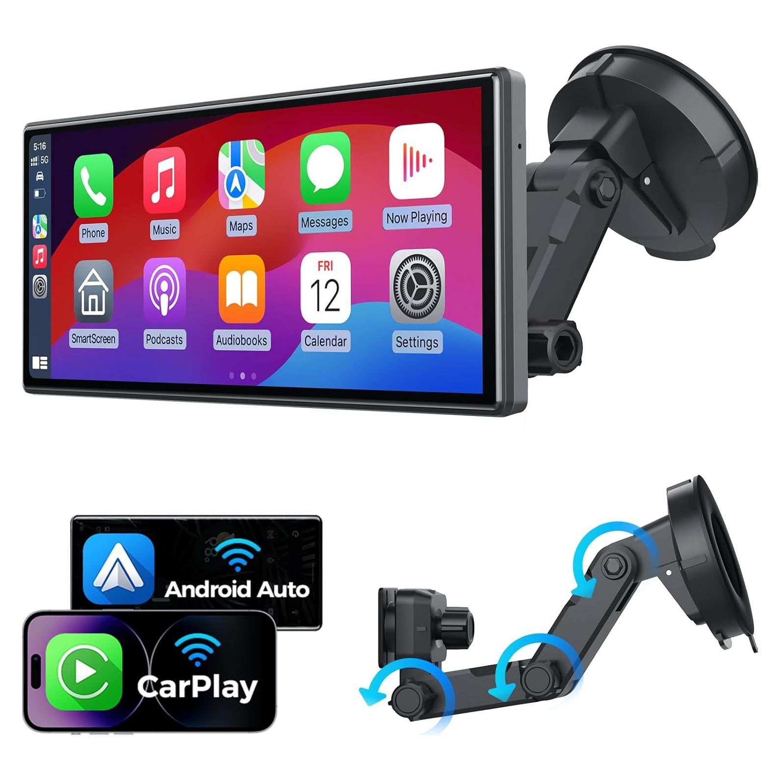 Pantalla Inalámbrica 10.26" JATAZA CarPlay y Android Auto