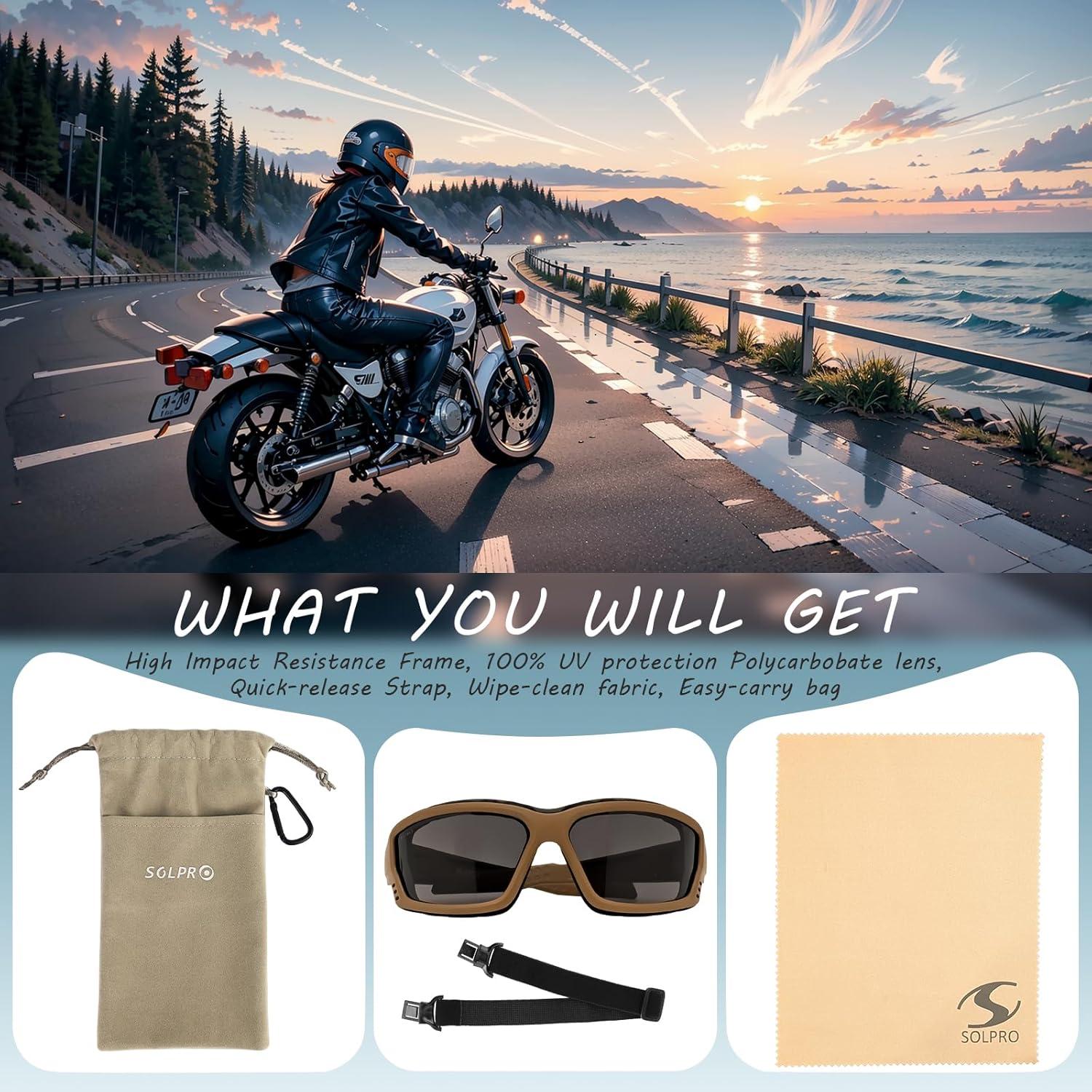 Gafas de sol de seguridad Marrón Humo para Motocicleta