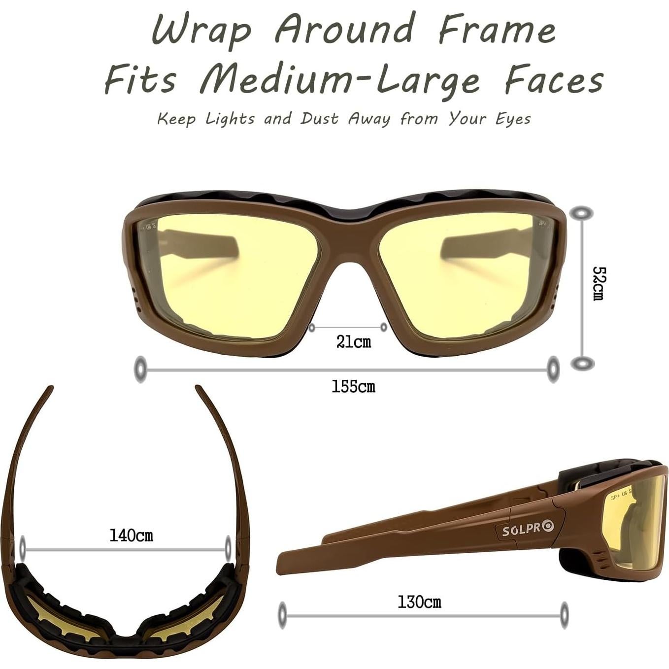 Gafas de sol de seguridad SOLPRO con lente amarilla antiempañante