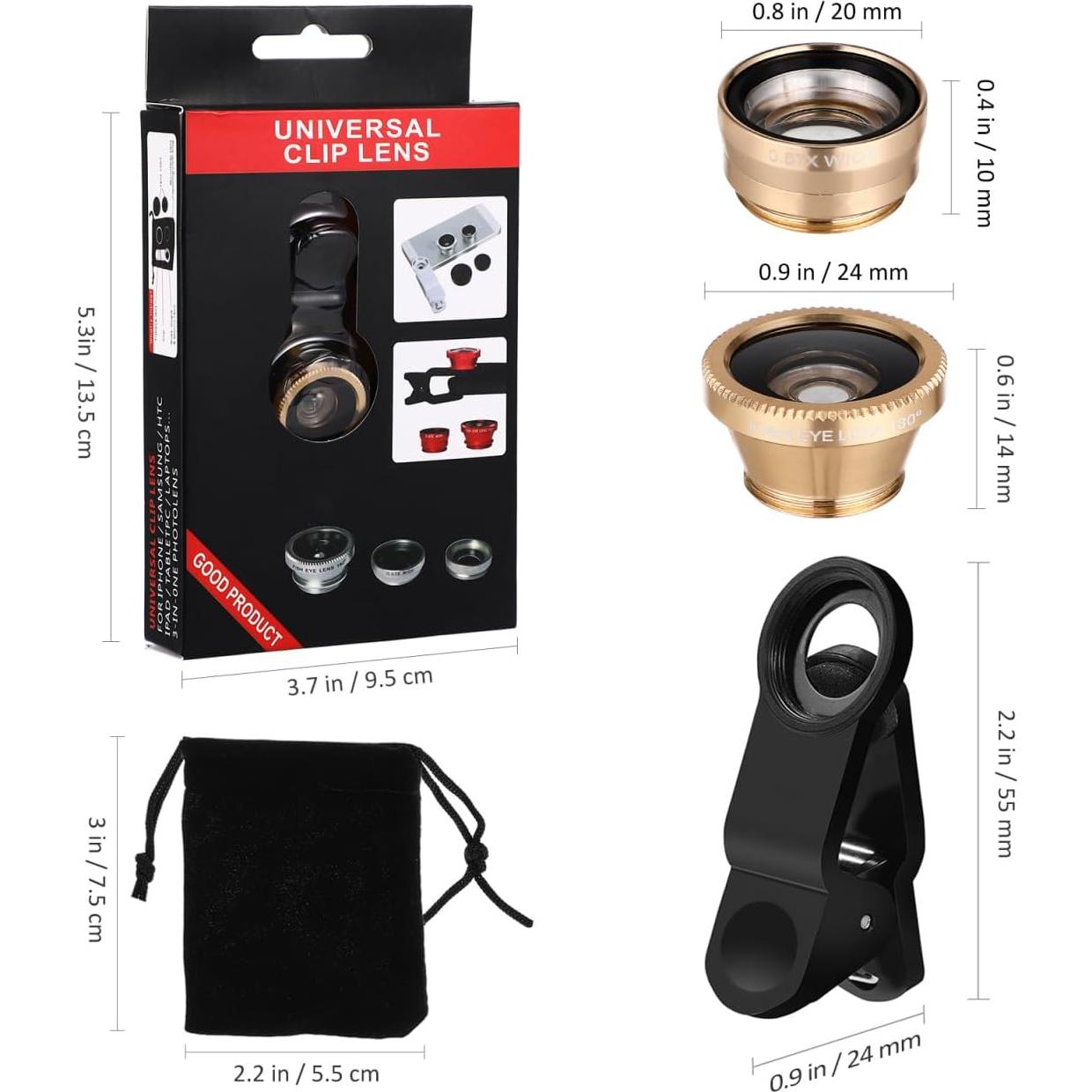 Kit de Lentes de Cámara para Teléfono ULTECHNOVO 3 en 1