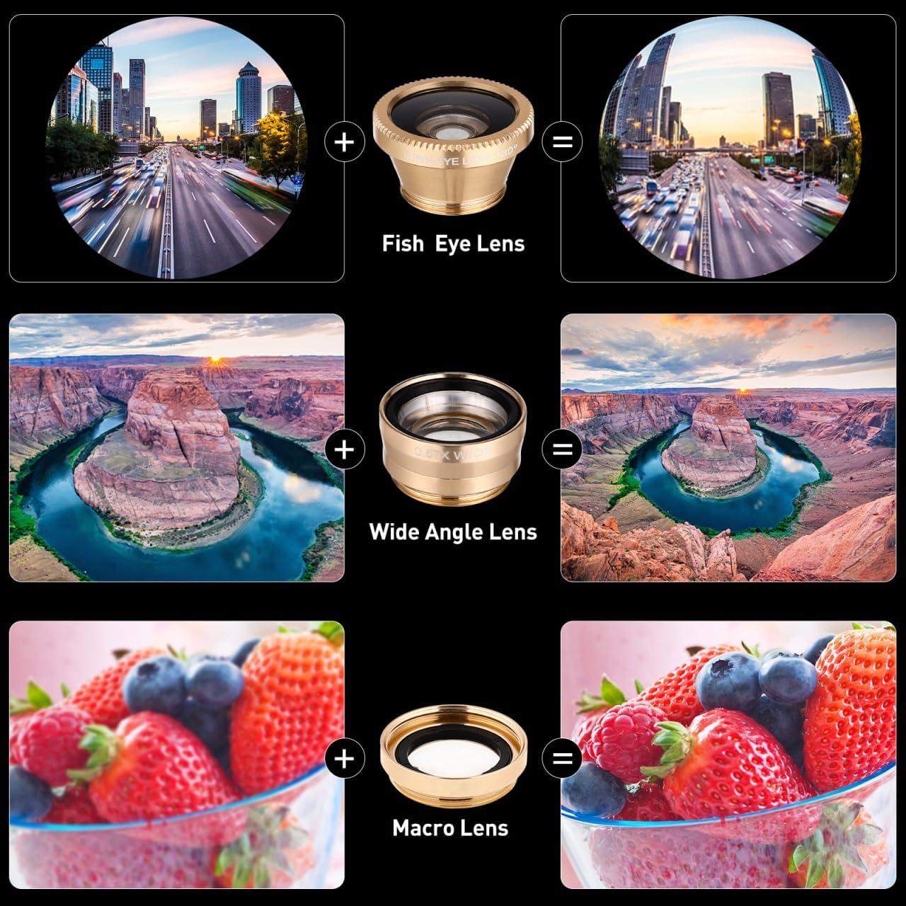 Kit de Lentes de Cámara para Teléfono ULTECHNOVO 3 en 1