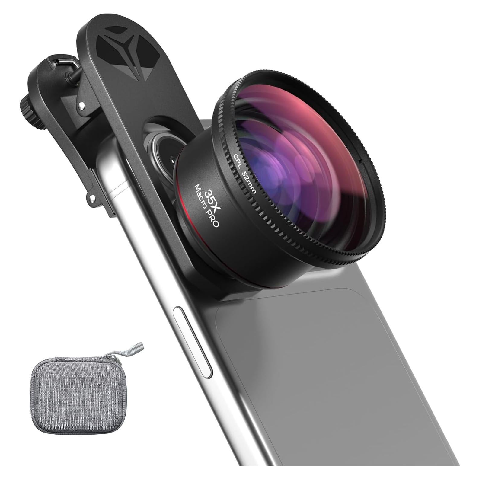 Kit Lente Macro 35X Akanabi para Smartphone con Filtro CPL