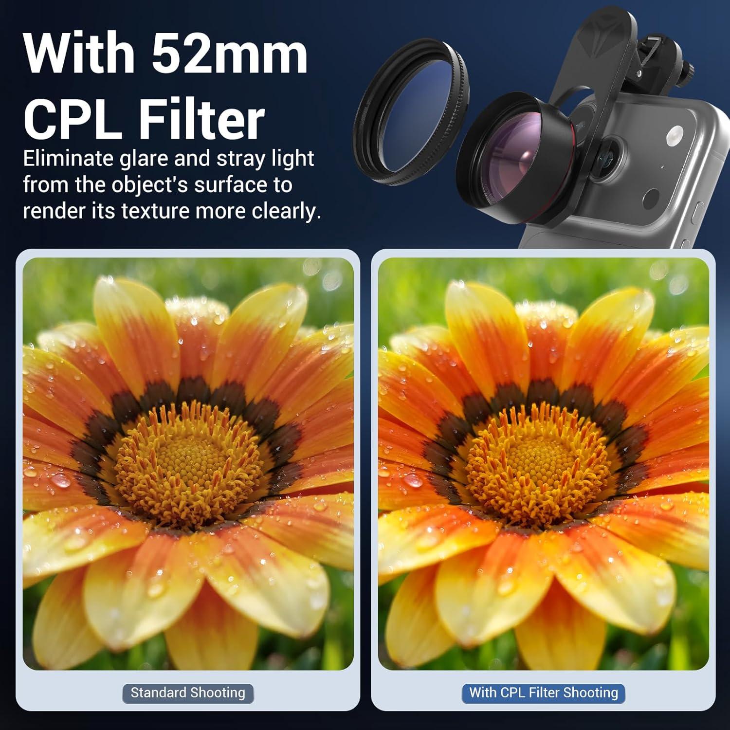 Kit Lente Macro 35X Akanabi para Smartphone con Filtro CPL