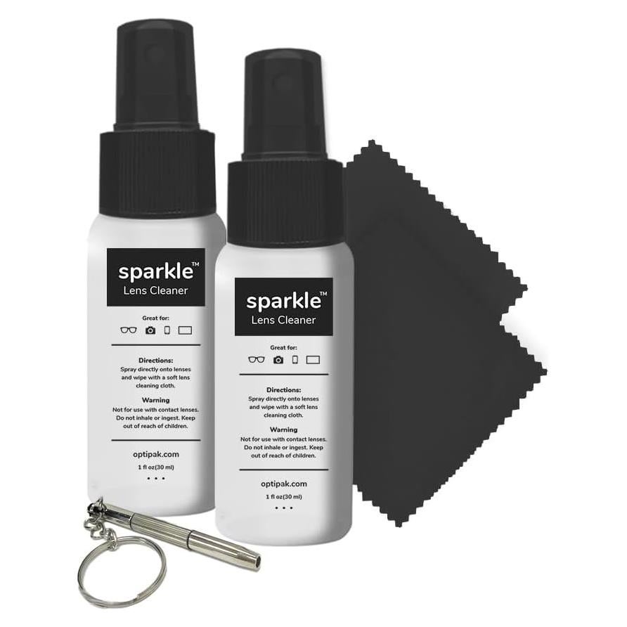 Kit de limpieza de lentes OPTIPAK - 2 Spray 30ml + 2 Paños