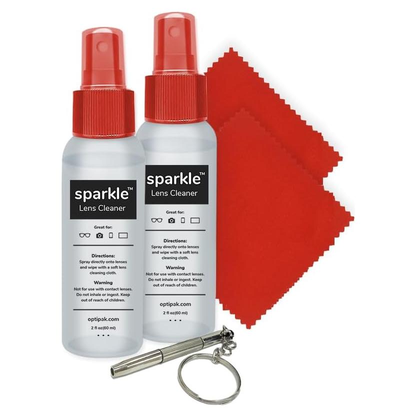 Kit de limpieza de lentes OPTIPAK - 2 sprays 59ml + paños