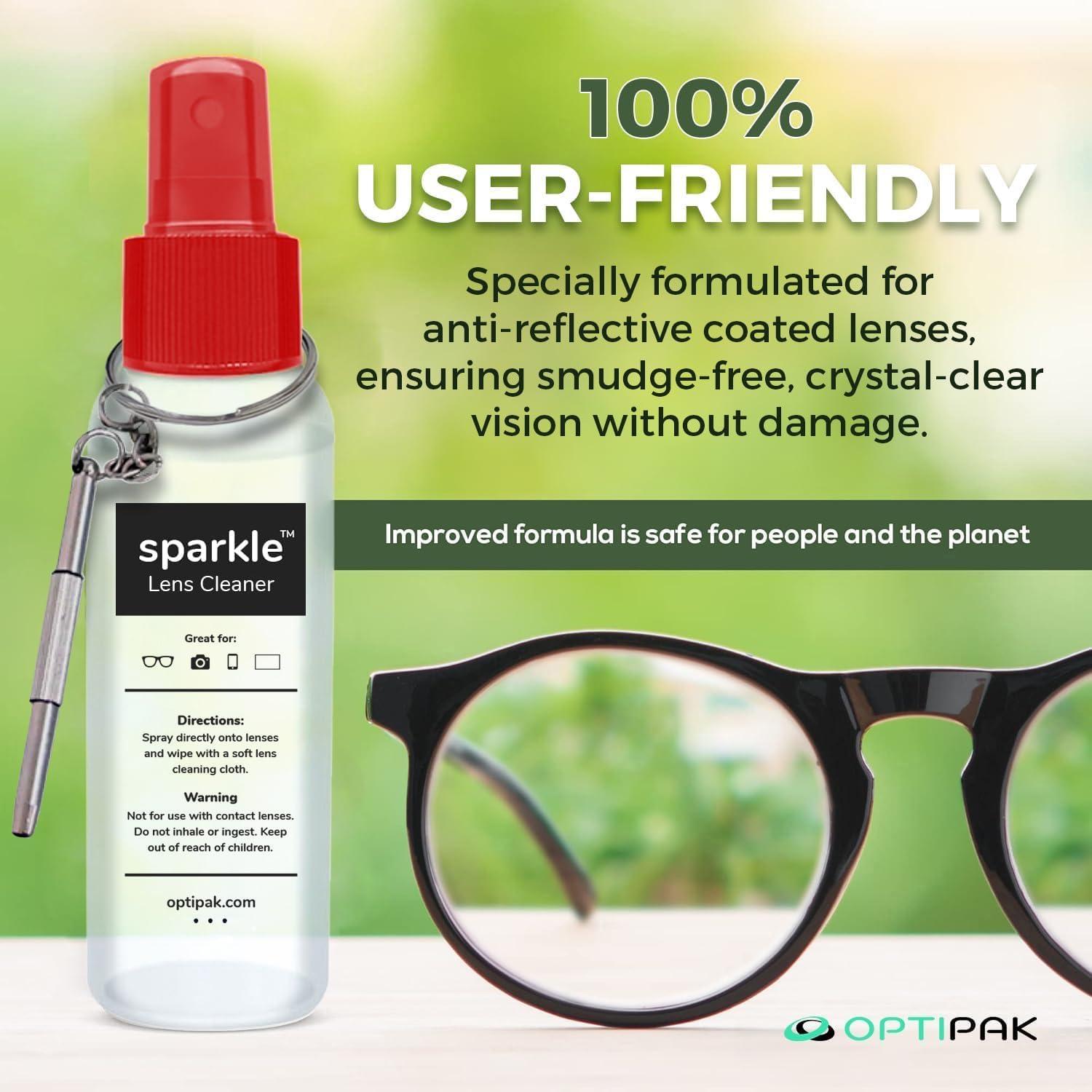 Kit de limpieza de lentes OPTIPAK - 2 sprays 59ml + paños