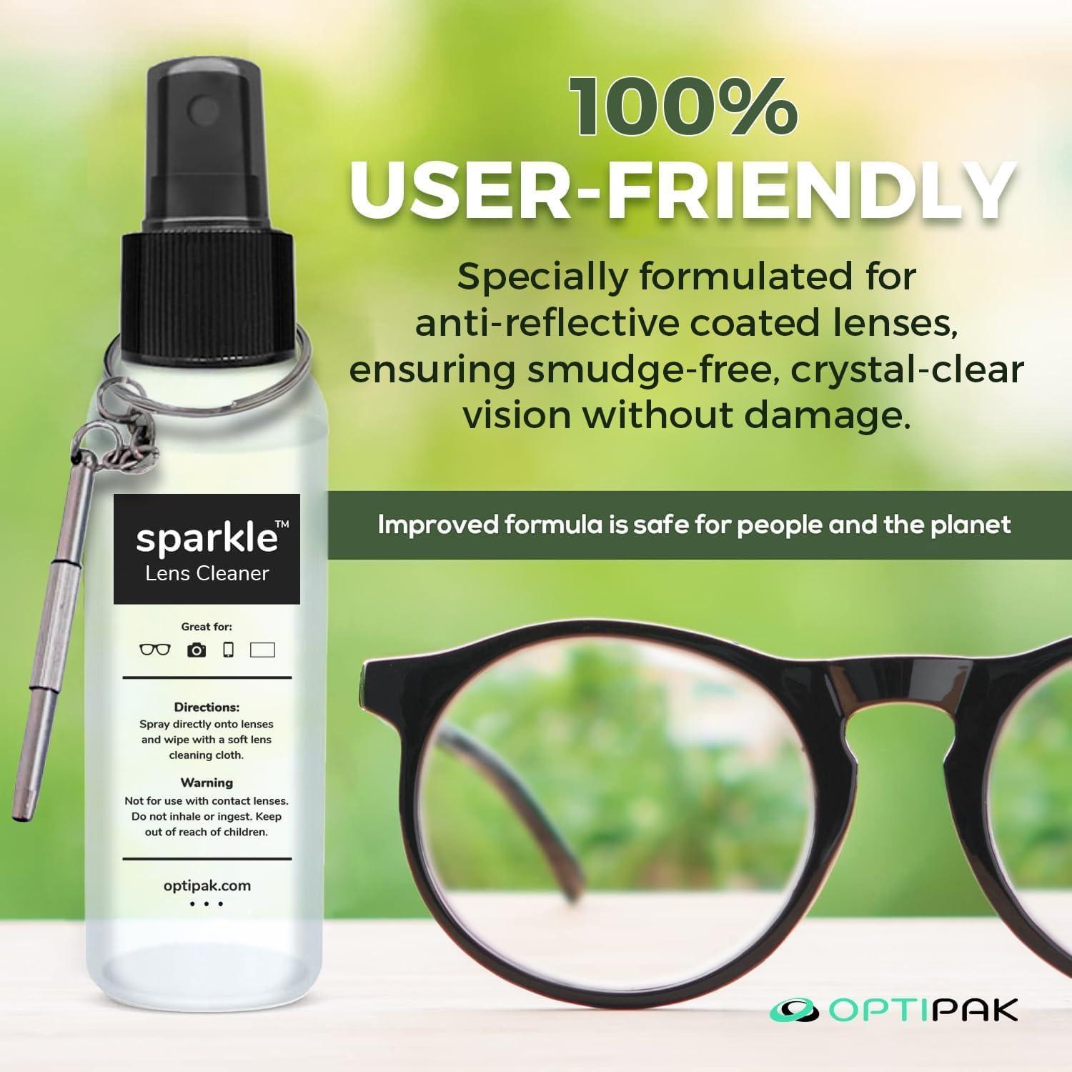Kit de limpieza de lentes OPTIPAK - 2 Spray 30ml + 2 Paños