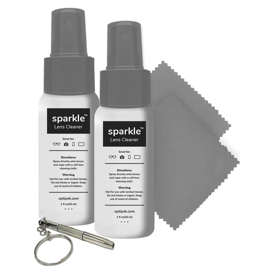 Kit de limpieza de lentes OPTIPAK - 2 Spray 29,57ml + Paños