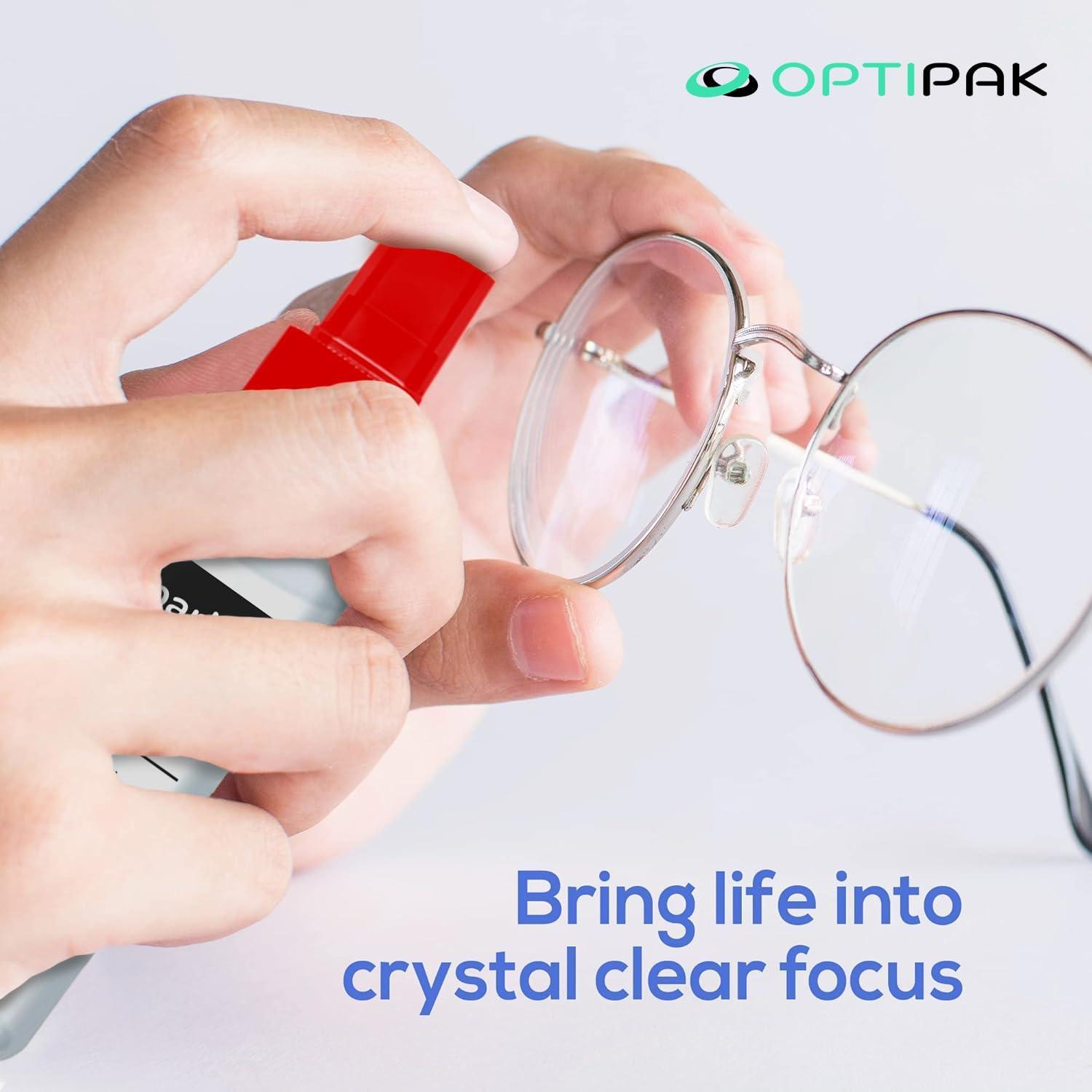 Kit de Limpieza de Lentes OPTIPAK - 2 Spray 29ml + 2 Paños