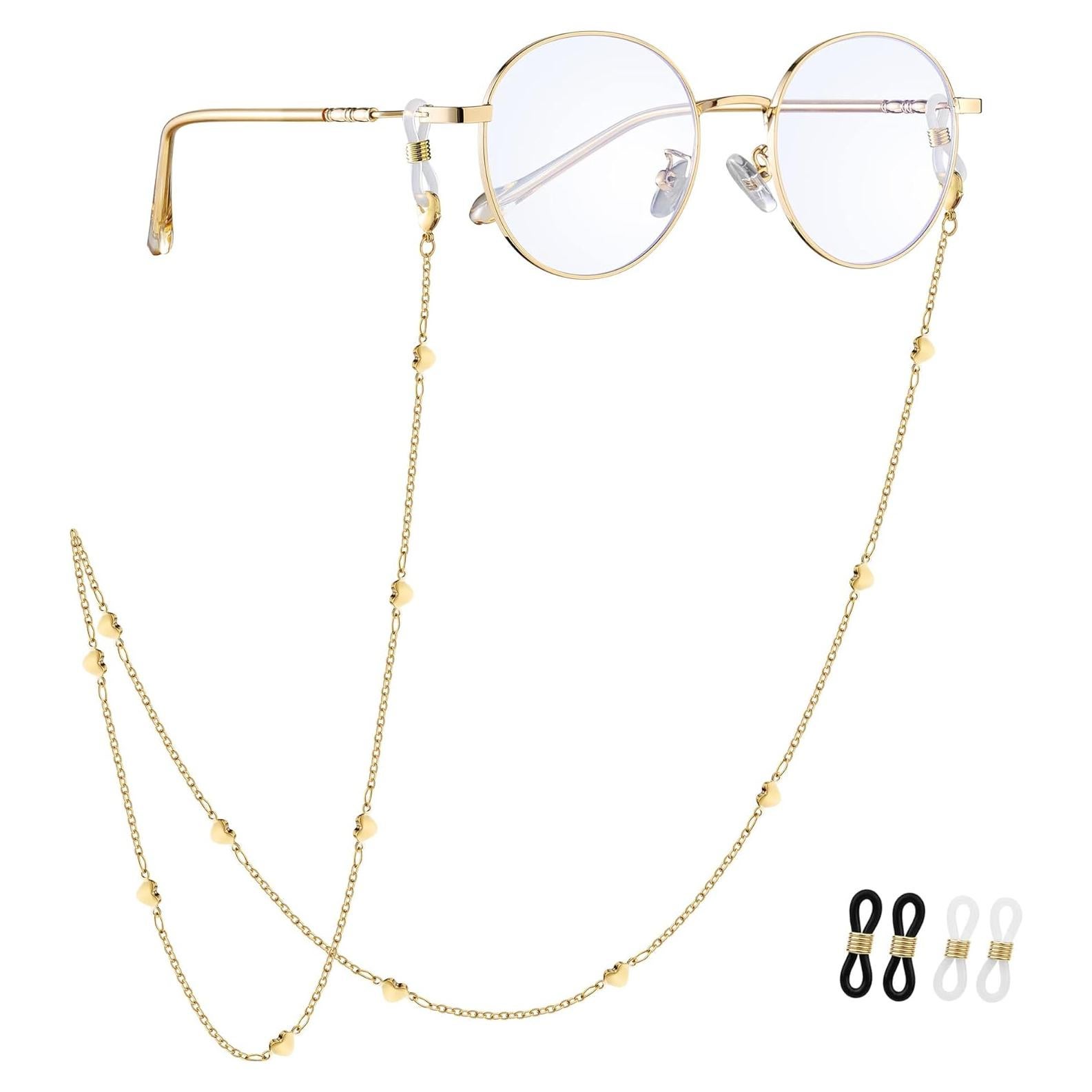 Cadena de Gafas JURYLOO para Mujeres con Cuentas 3D