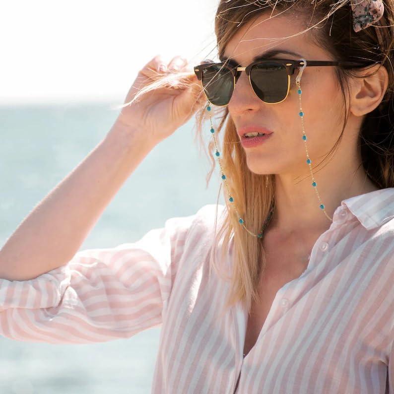 Cadena de Gafas JURYLOO Turquesa Natural 71.88 cm