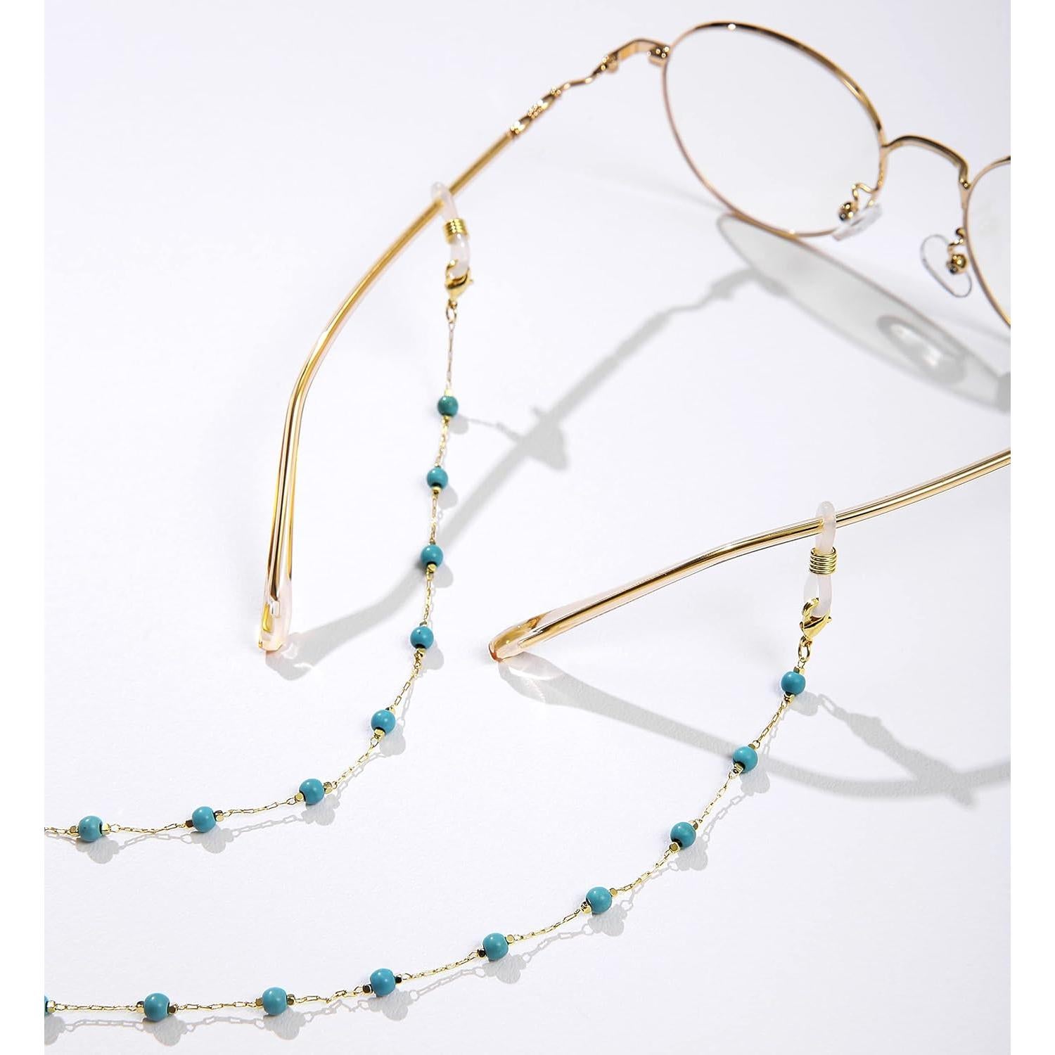 Cadena de Gafas JURYLOO Turquesa Natural 71.88 cm