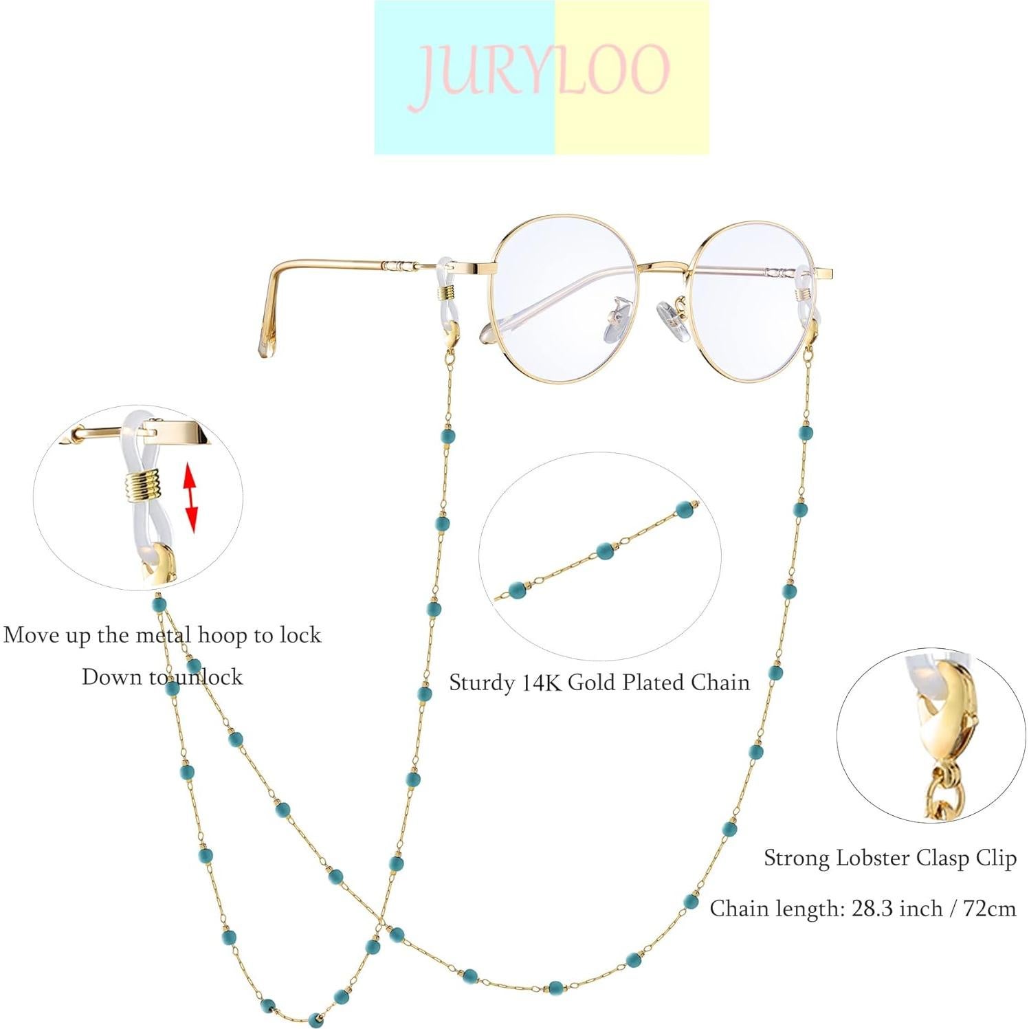 Cadena de Gafas JURYLOO Turquesa Natural 71.88 cm