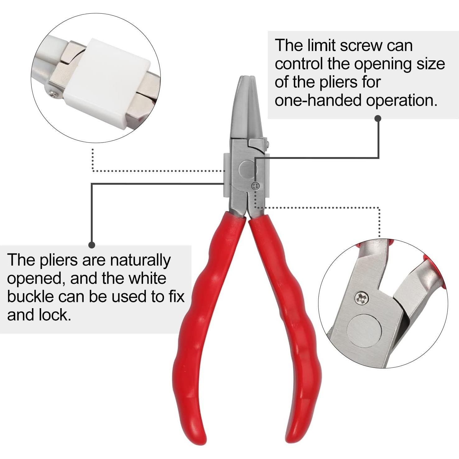 Pinzas de media ronda LEONTOOL 15,24 cm con destornillador