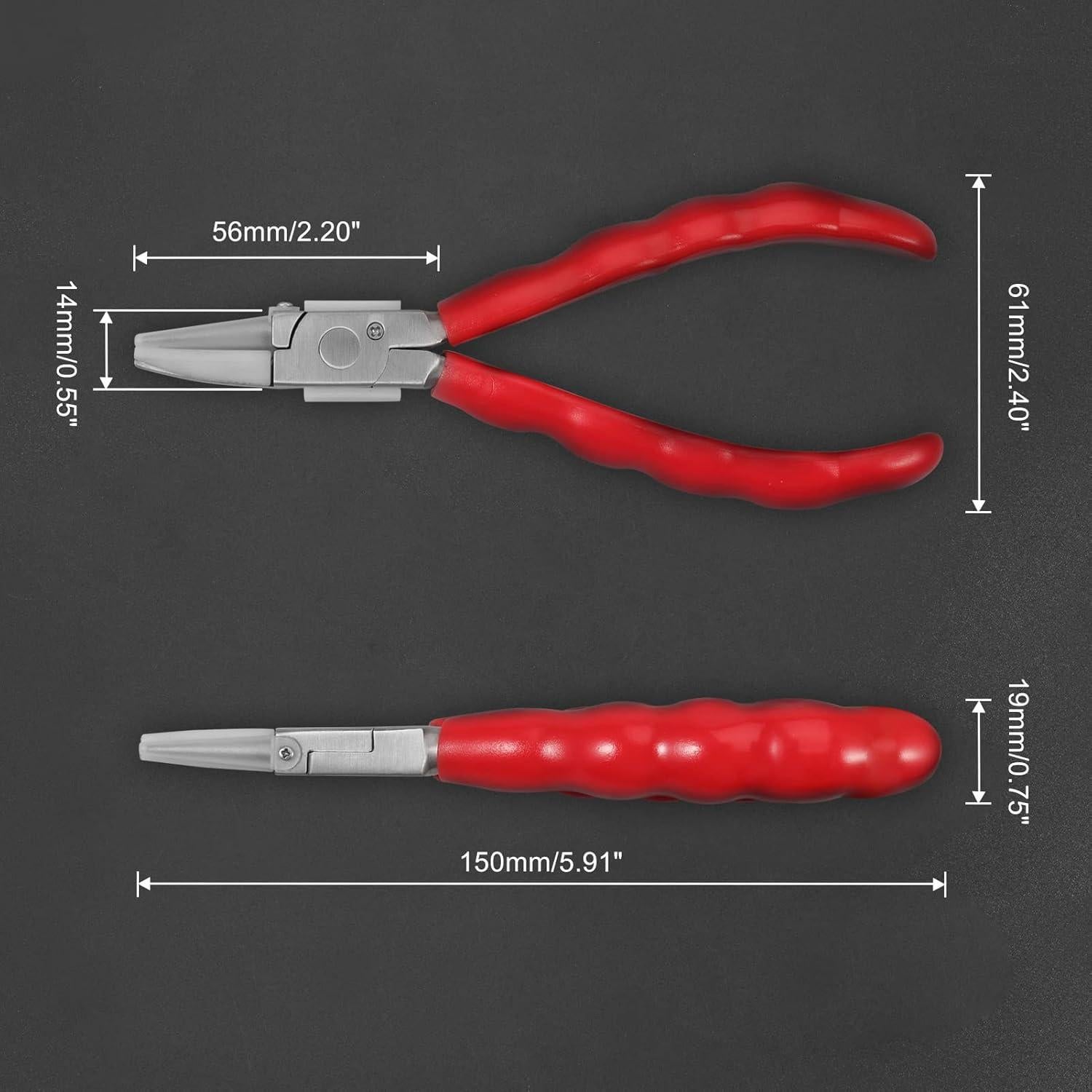 Pinzas de media ronda LEONTOOL 15,24 cm con destornillador