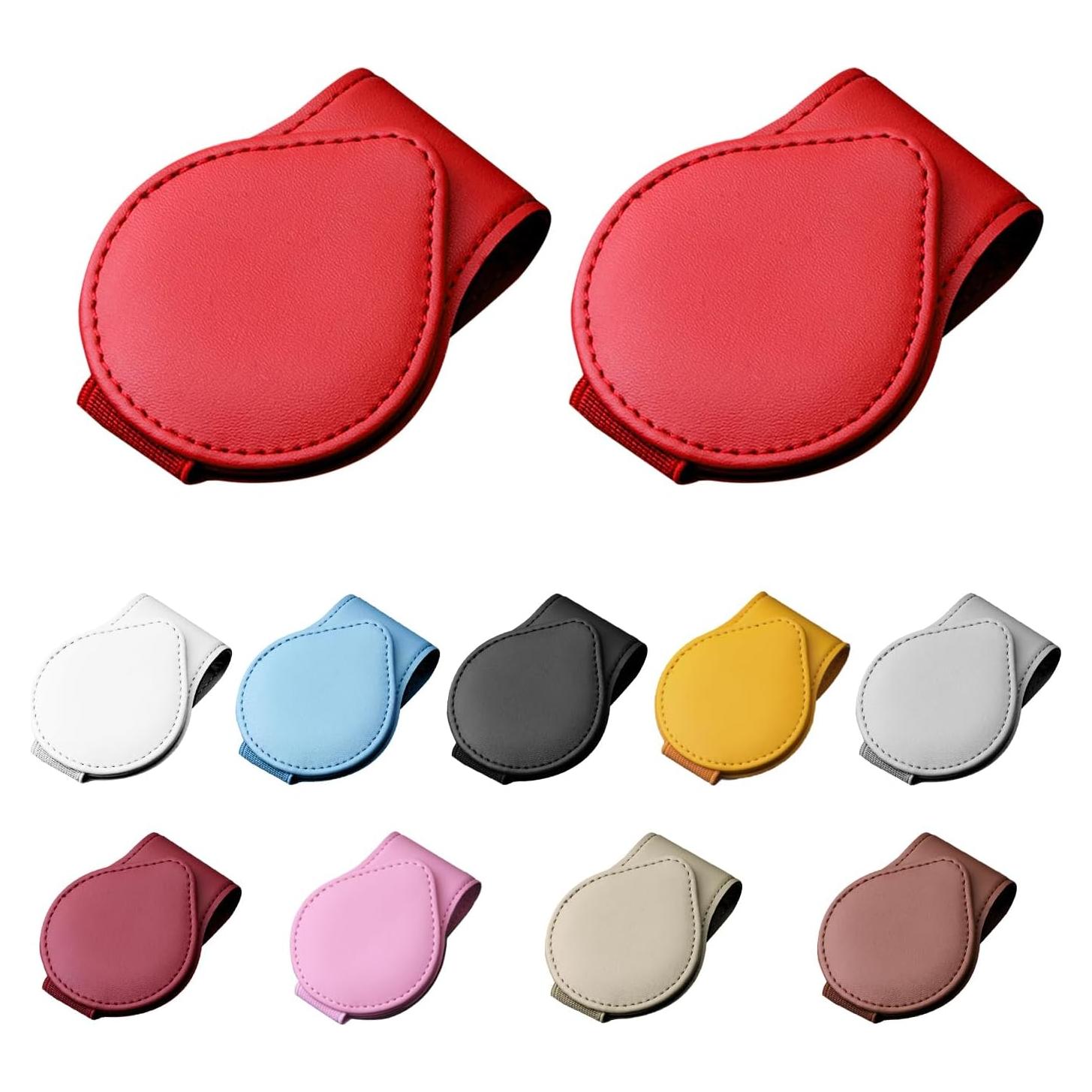 Soporte de Gafas Sylvil para Visera de Coche 2 Pcs Rojo