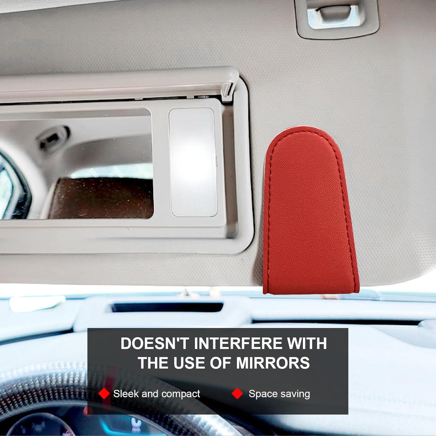 Soporte de Gafas Sylvil para Visera de Coche 2 Pcs Rojo