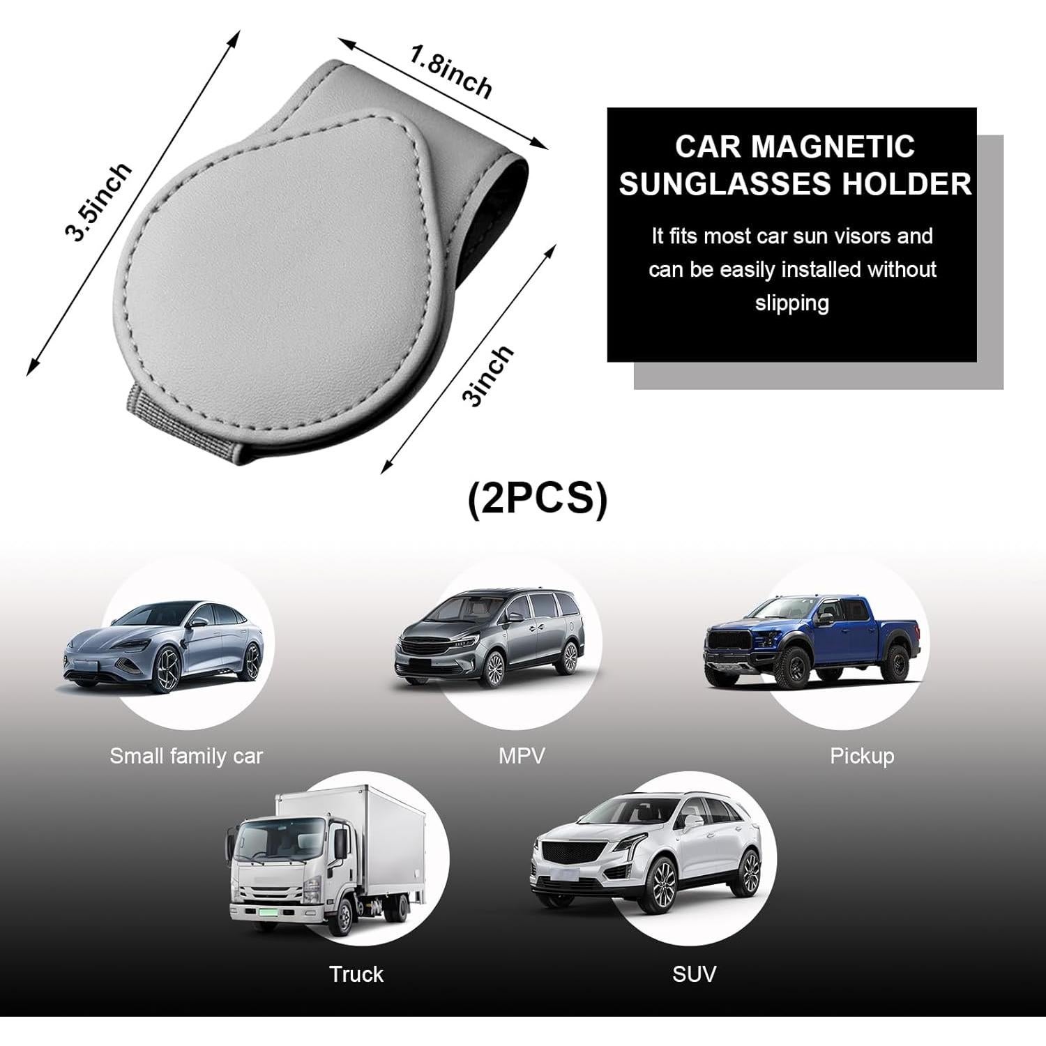Soporte de Gafas de Sol Sylvil 2 PCS Magnético Gris