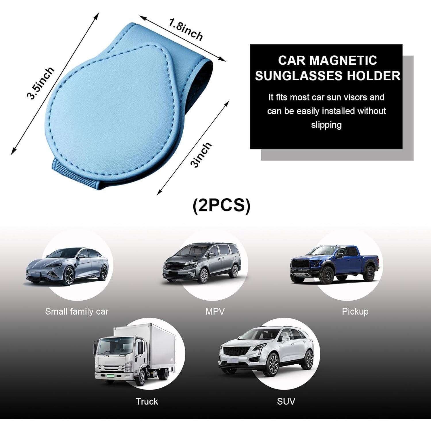 Soporte de Gafas Sylvil 2 PCS Magnético para Coche Azul