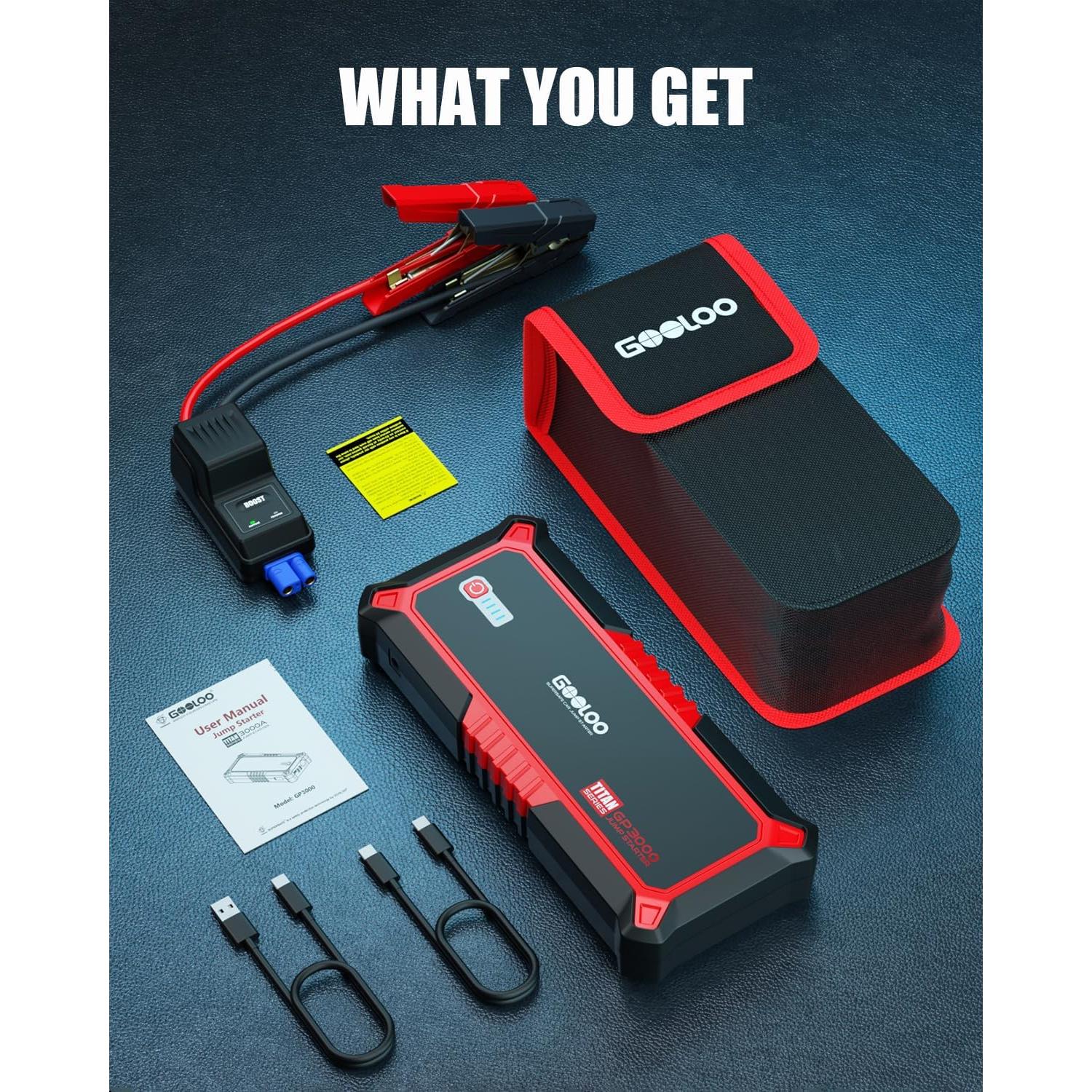 GOOLOO Arrancador de Salto 3000A 12V para Automóviles