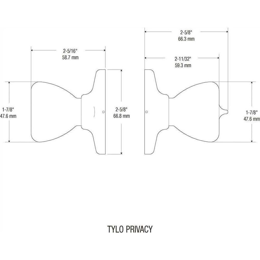 Pomo de Privacidad Kwikset Tylo Niquel Satinado 1 Paquete