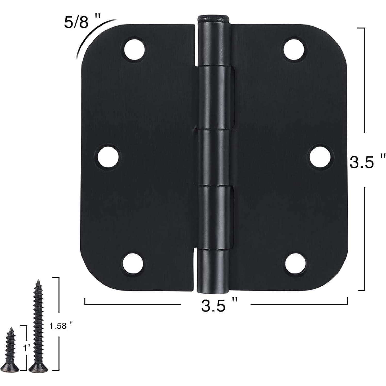 Paquete de 30 bisagras de puerta negras mate 8.89 cm TDCHINGES