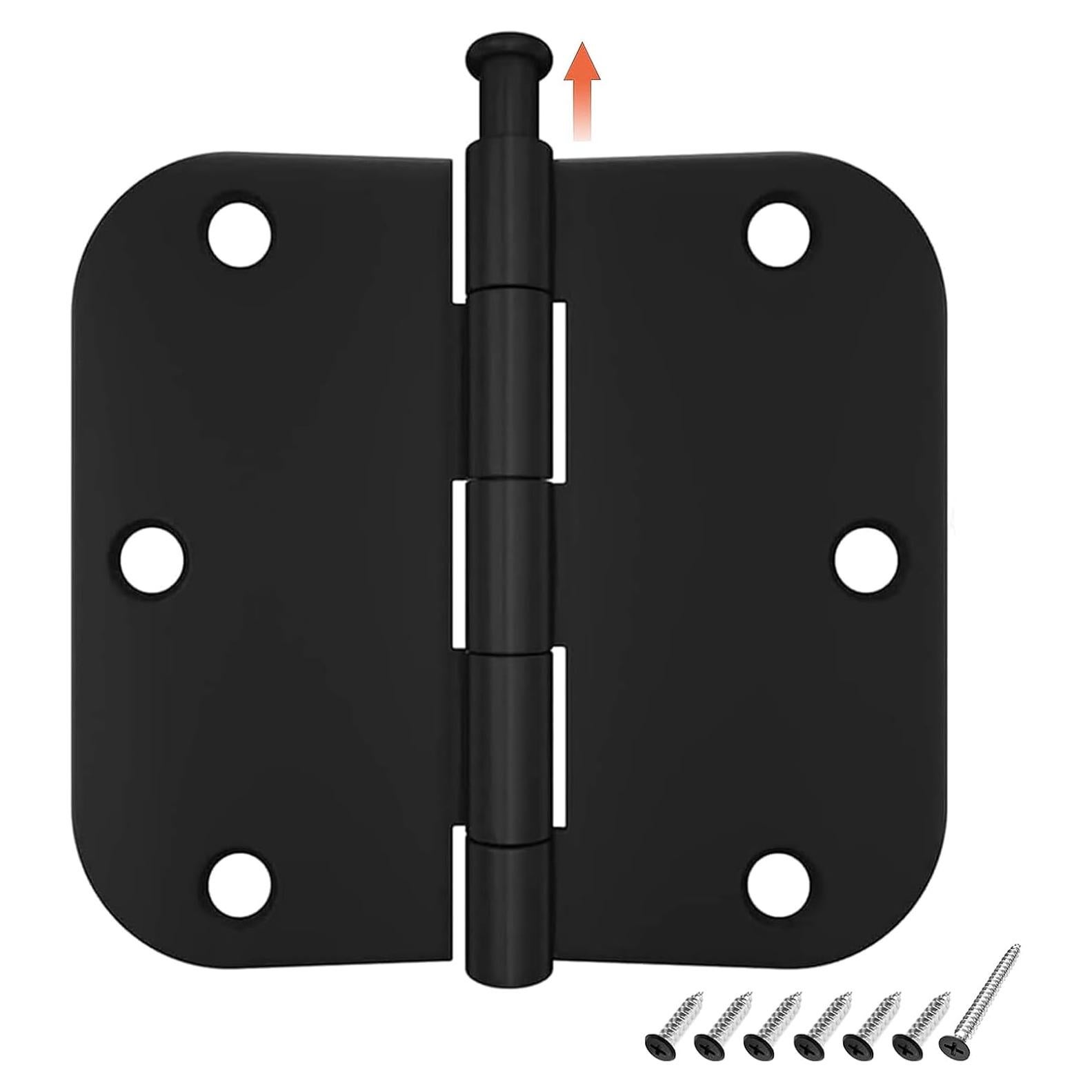 Bisagras de Puerta HOSOM 3.5" x 3.5" Negras Mate 3 Pzas