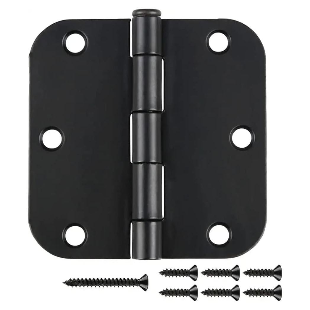 Paquete de 6 bisagras de puerta negras mate JIW 8.9 cm alta resistencia
