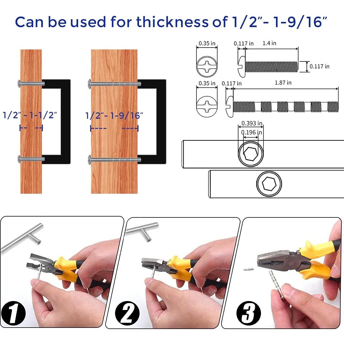 Tiradores de Cajón Ravinte 30 Pack 76mm Negro Mate