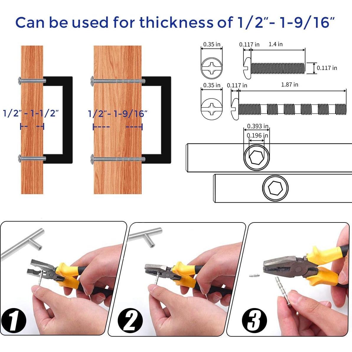 Tiradores de Cocina Ravinte 30 Unidades 13.97 cm Negro Mate