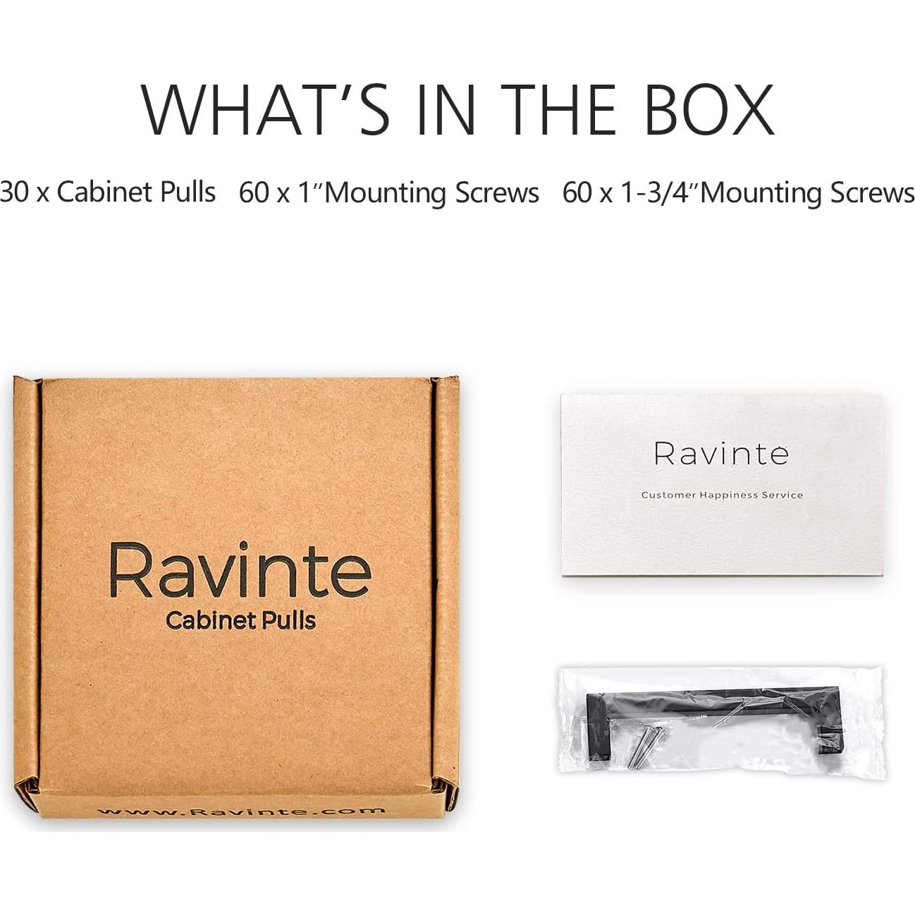 Tiradores de Cocina Ravinte 30 Unidades 13.97 cm Negro Mate