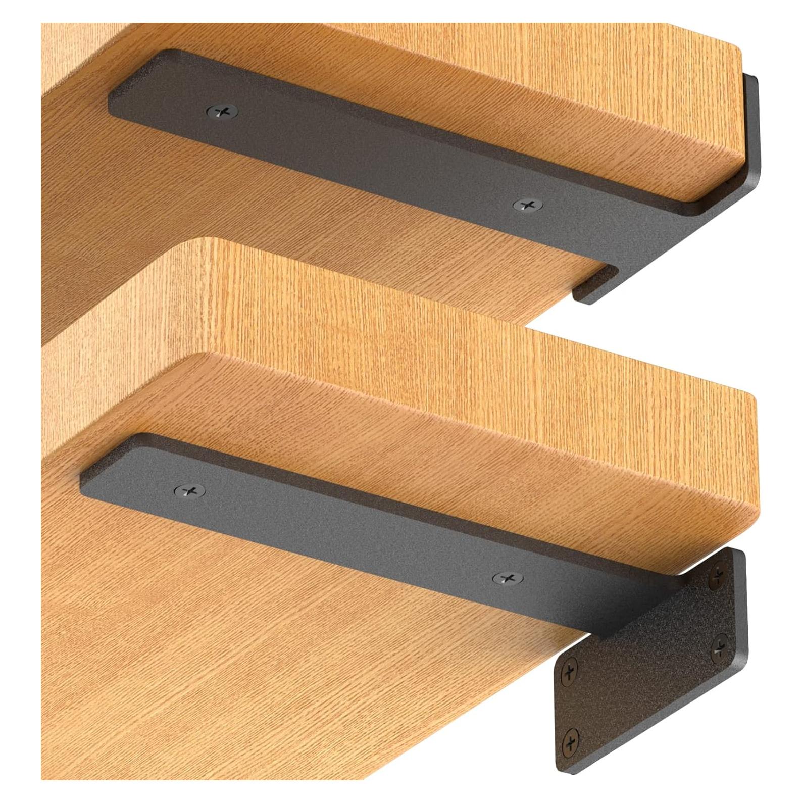 Soportes de Estante Flotante Starunder 10" Negro - 6 Paquetes