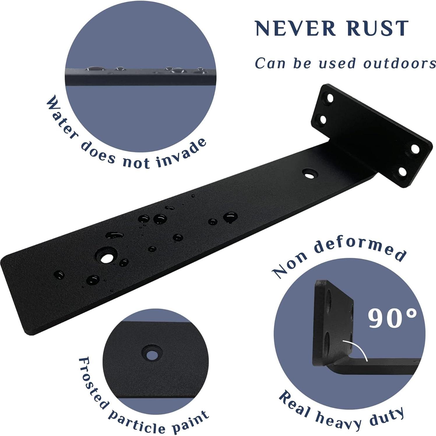 Soportes de Estante Flotante Starunder 10" Negro - 6 Paquetes