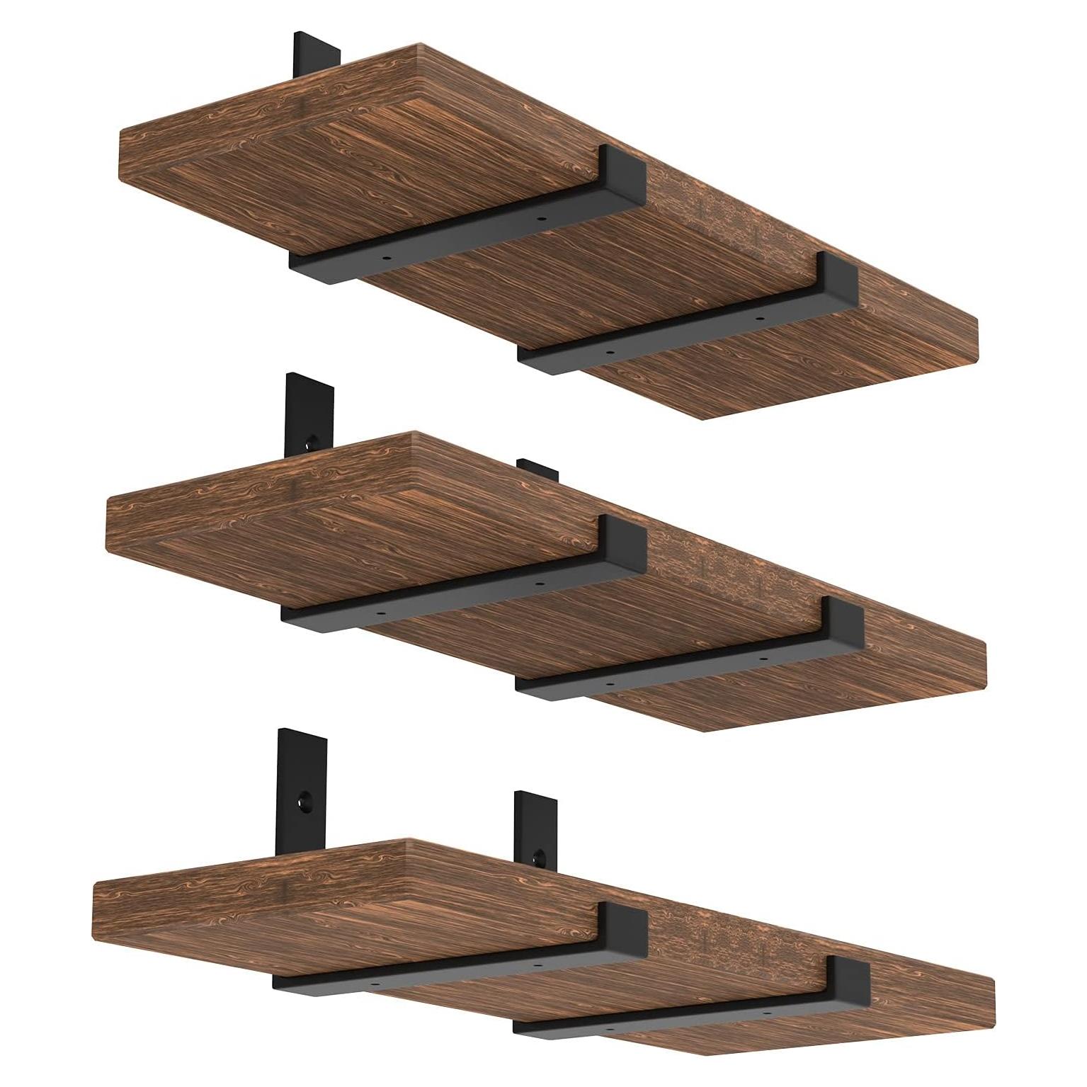 Soportes de Estante Flotante WEKIS 30.48 cm Negro 6 Paquetes