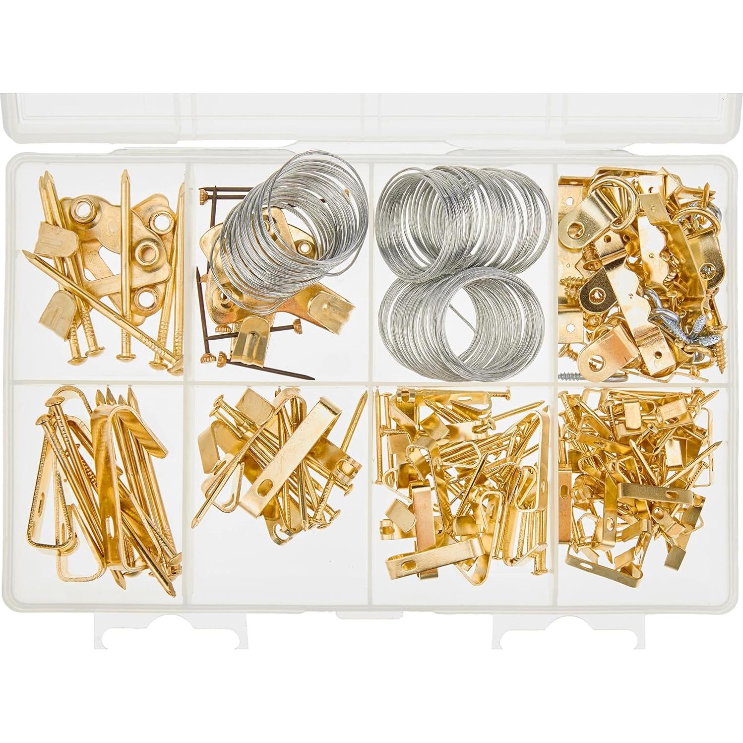 Kit de Colgar Cuadros Amazon Basics 220 Piezas Acero 54.4kg